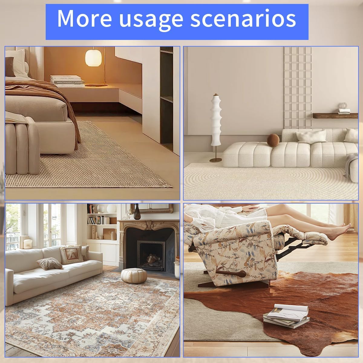 Extra Large Area Rug Pad, 9x12 Ft Cushioned Carpet Pad, Thick Felt Pad for All Floors, Keeps Rug in Place Soft