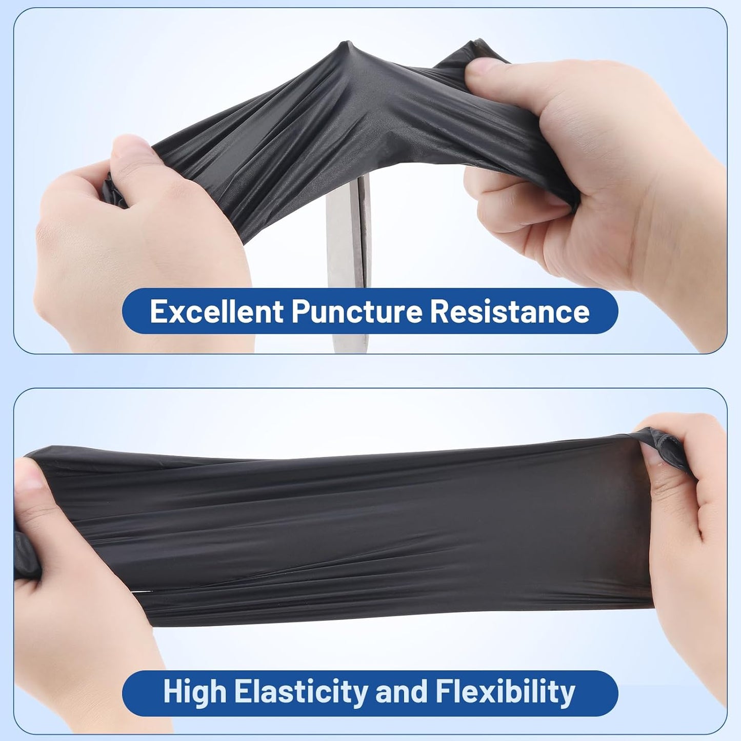 JMU Black Nitrile Gloves Large Case of 1200, 3.5Mil, Latex Free & Powder Free Medical Exam Gloves