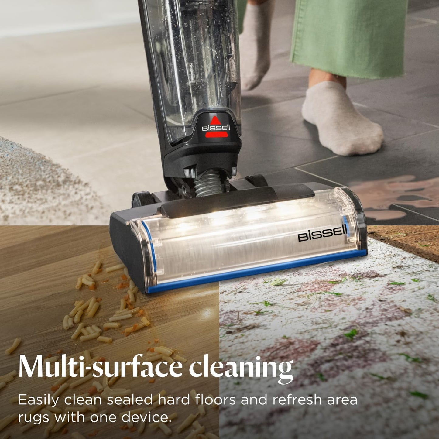 BISSELL CrossWave OmniFind Cordless Wet Dry Vacuum with FurFinder Headlights, Multi-Surface Hard Floor Cleaner, 3967F