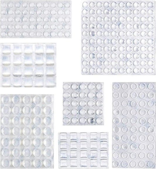 Amazon Basics Cabinet Door Bumper, Clear Self Adhesive Bumpers Pads for Surface Protection and Noise Reduction, 300-Piece, 6.9 x 4.5 x 0.6 inch