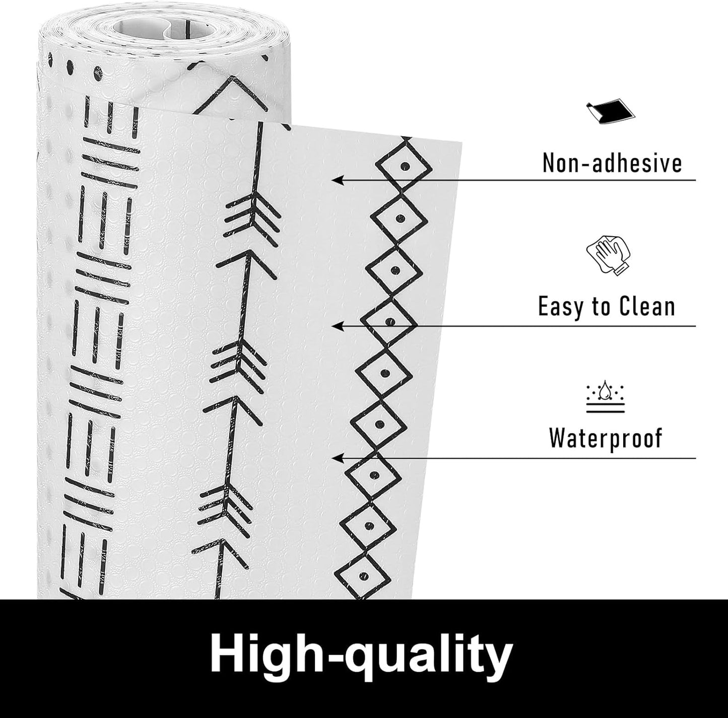 Cooyes Shelf Liners for Kitchen Cabinets, Waterproof and Oil-Proof Kitchen Cupboard Liner, Refrigerator Liners and Plastic Drawer Mats EVA Non Adhesive Shelves