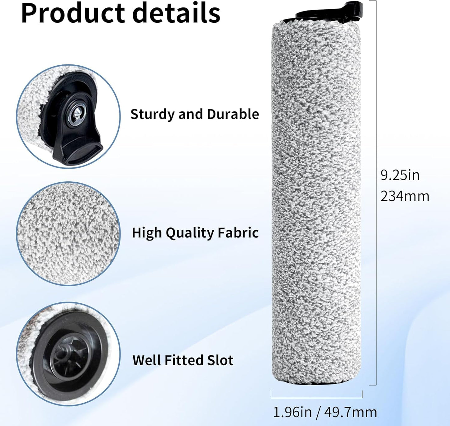 keluke Roller Brush Replacement Compatible with Tineco iFloor 3,Floor One S3, iFloor 2 Cordless Vacuum Cleaner, Replacement Parts Include 2 Brush Rollers