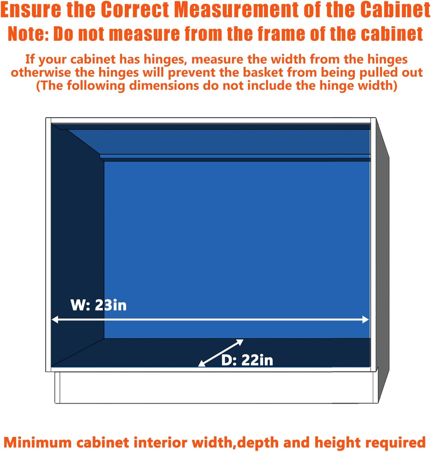 Pull Out Cabinet Organizer 22½" W x 21½" D, Heavy Duty Cabinet Pull Out Shelves, Slide Out Drawers Organization for Kitchen Cabinets Bathroom