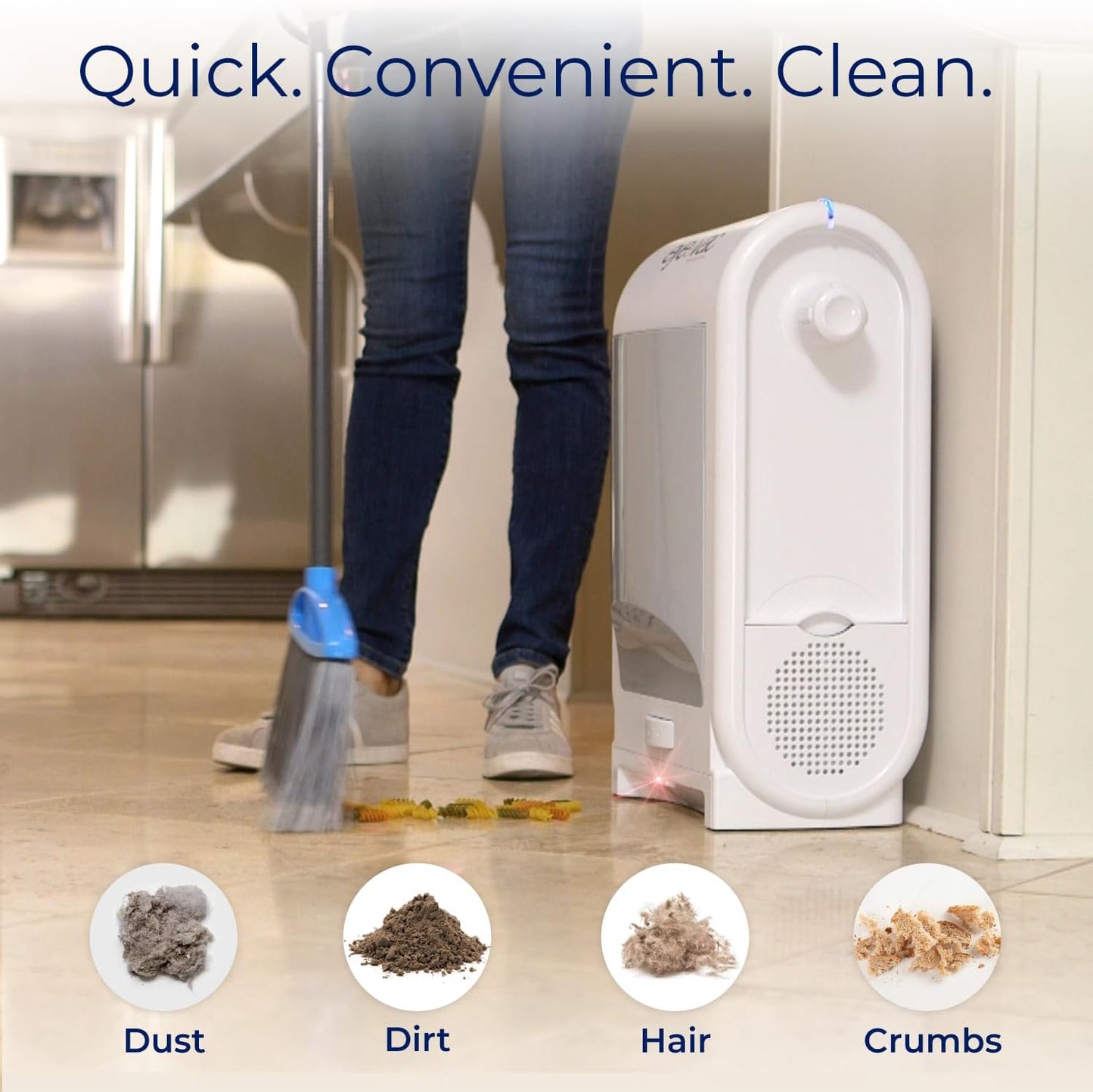 EyeVac Pro Touchless Vacuum Automatic Dustpan - Ultra Fast & Powerful - Great for Sweeping Salon Pet Hair Food Dirt Kitchen, Corded Canister Vacuum, Bagless, Automatic Sensors, 1400 Watt (White)