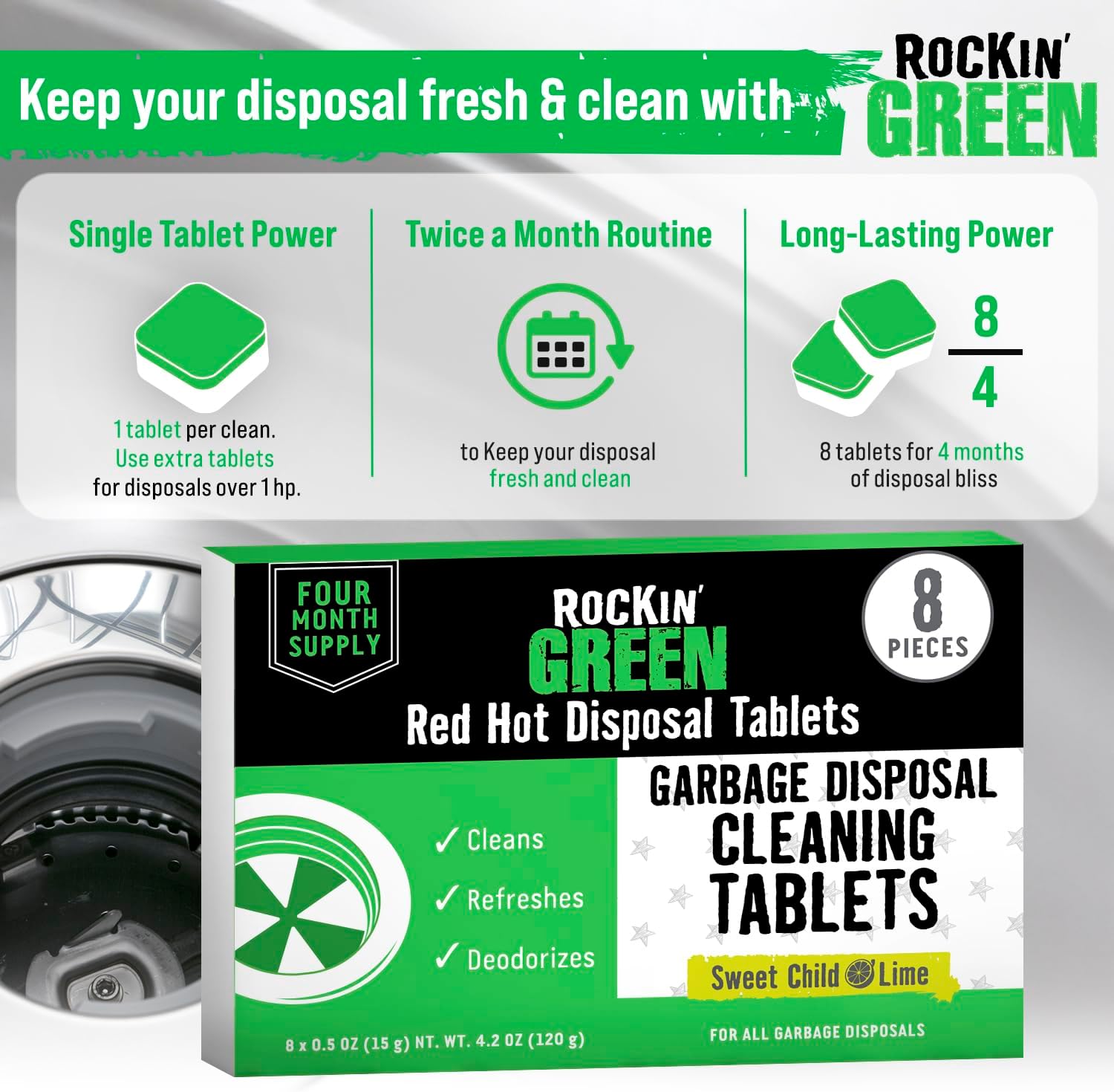 Rockin' Green Cleaning and Deodorizing Tablets - Thumbnail 4
