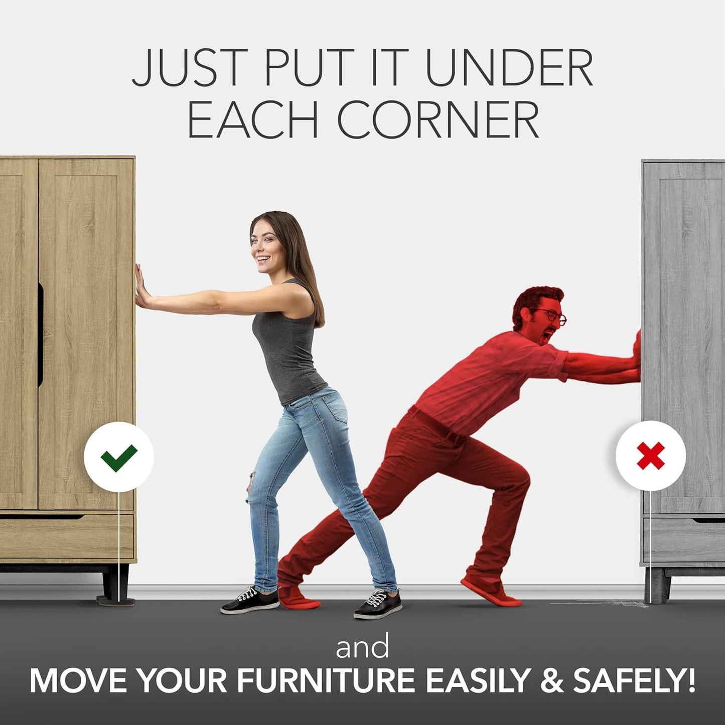 Felt Furniture Sliders for Hardwood Floors X-PROTECTOR 8 PCS 4 3/4” - Furniture Slider with Unique Design - Heavy-Duty Furniture Movers for Hard Surfaces - Felt Sliders - Move Your Furniture Easily!