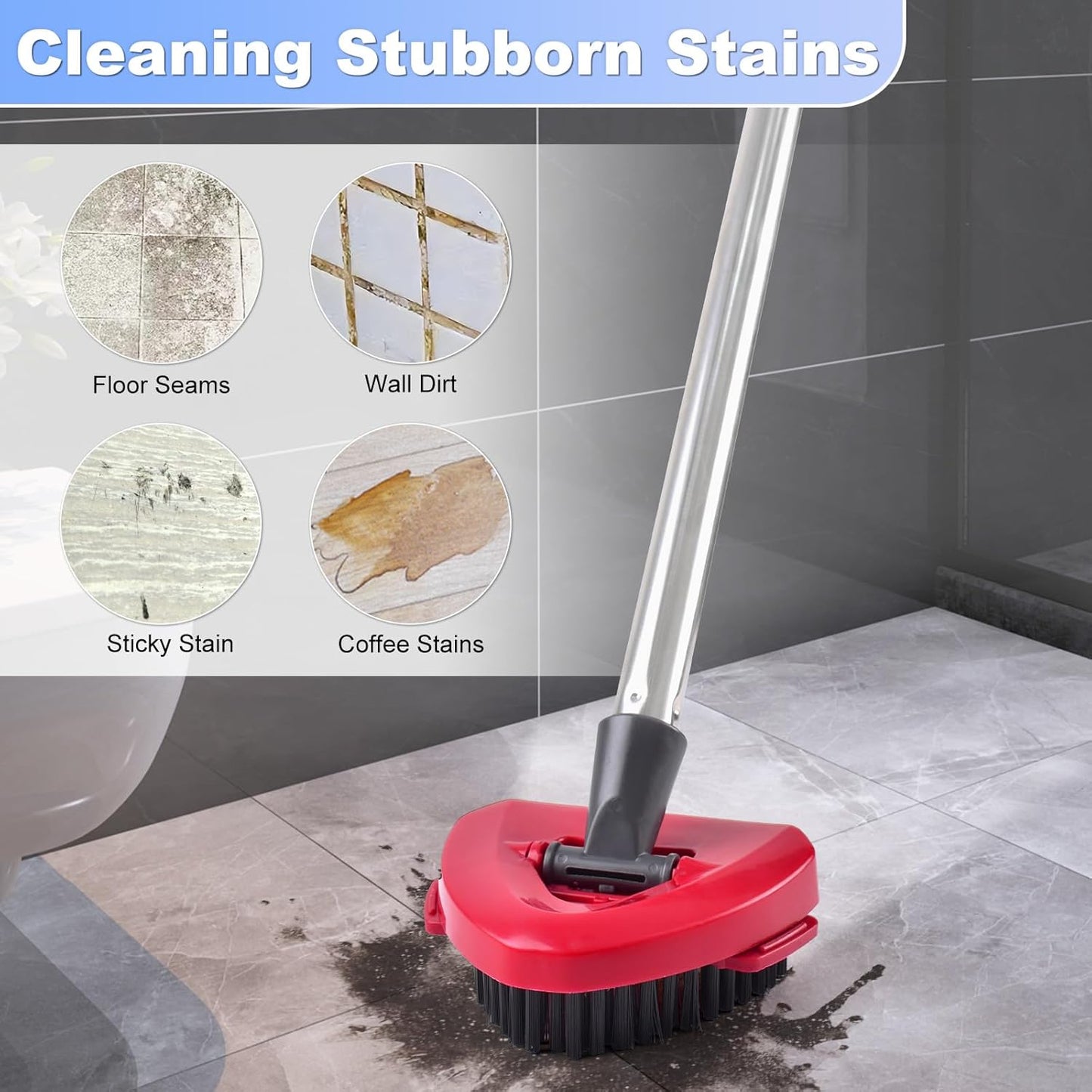 Mop Head Replacement, Base, Mop Handle for Ocedar RinseClean 2-Tank System, 2 Microfiber Mop Refills, Extendable Length 30-59" Mop Handle, Base and Scrubber for All Hard-surfaced Floor