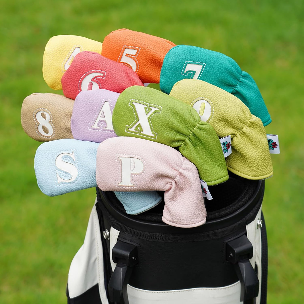 Big Crazy Golf Iron Covers, 10pcs Colorful Iron Head Covers, Long Neck and Elastic Closure for Club Protect, Golf Iron Head Covers Set for Man and Woman
