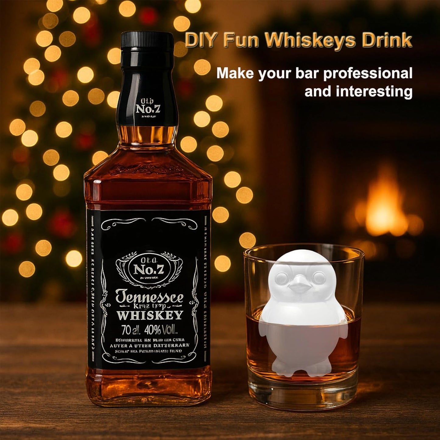 3D Penguin Ice Cube Silicone Molds Tray for Whiskey, Cocktail, Drink Decor, Bar; Rich Details. Cute Penguins Gifts for Women Kids Girls Boys, Fun Animal Shape Soap Epoxy Resign Mold; 2 Pack