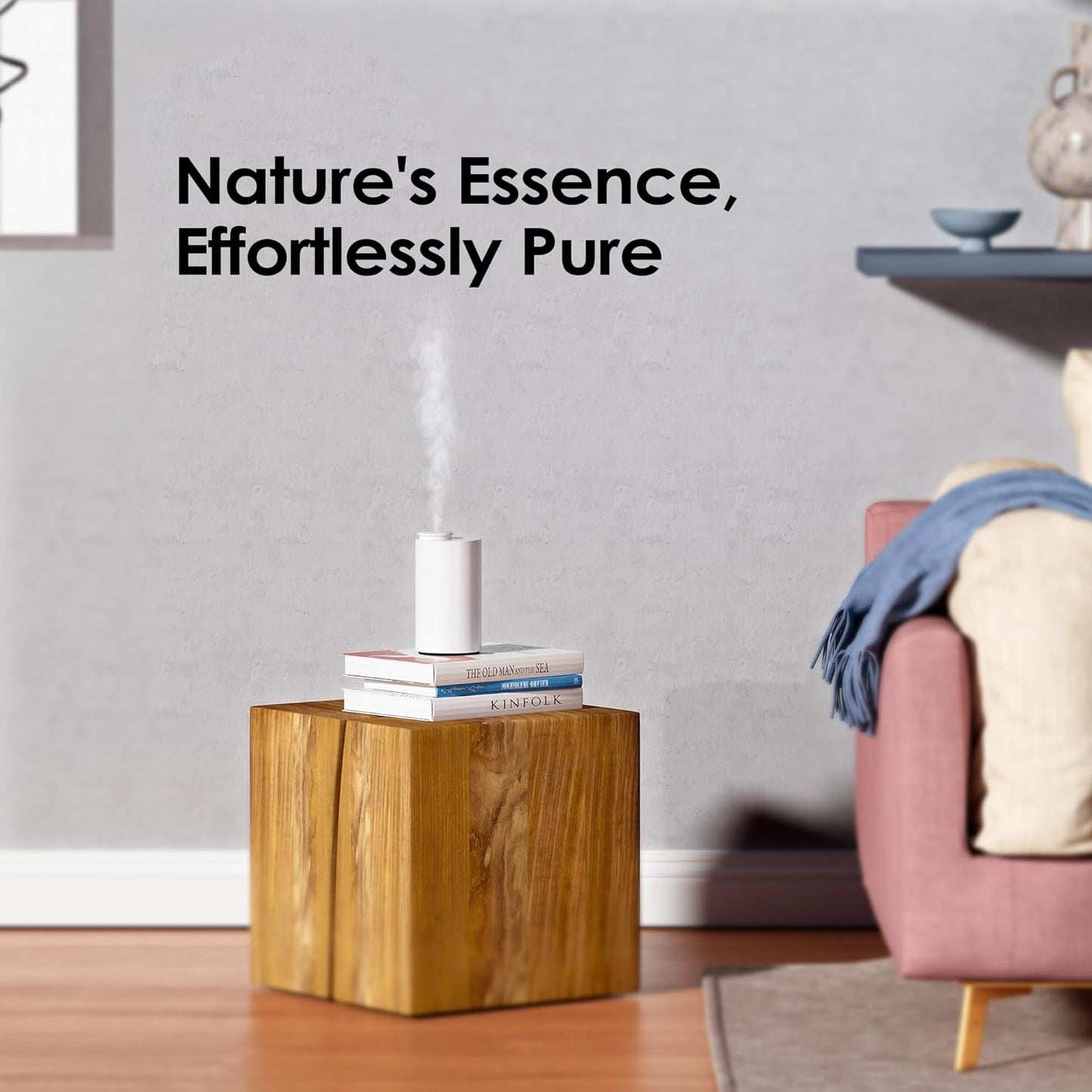 Airversa Waterless Diffuser for Essential Oil, Battery Operated Nebulizer, 0.7 Fl.Oz./ 20mL Capacity, Mini Scent Air Machine, 3 Countdown Timers & Mist Levels for Home, Room, Car, Office - AN6 Yogurt