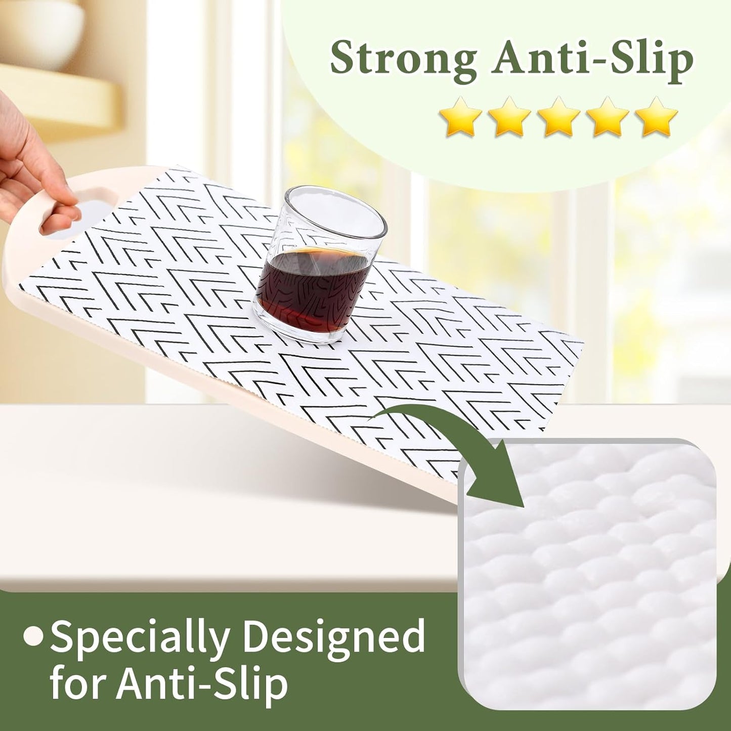 Shelf Liner for Kitchen Cabinets Non Adhesive Drawer Liner Non-Slip Thickened Shelf Liner Paper Strong Easy to Clean for Tool Box Refrigerator with Knife and Tape Measure, Black Arrow, 11.8 x 236.2 IN