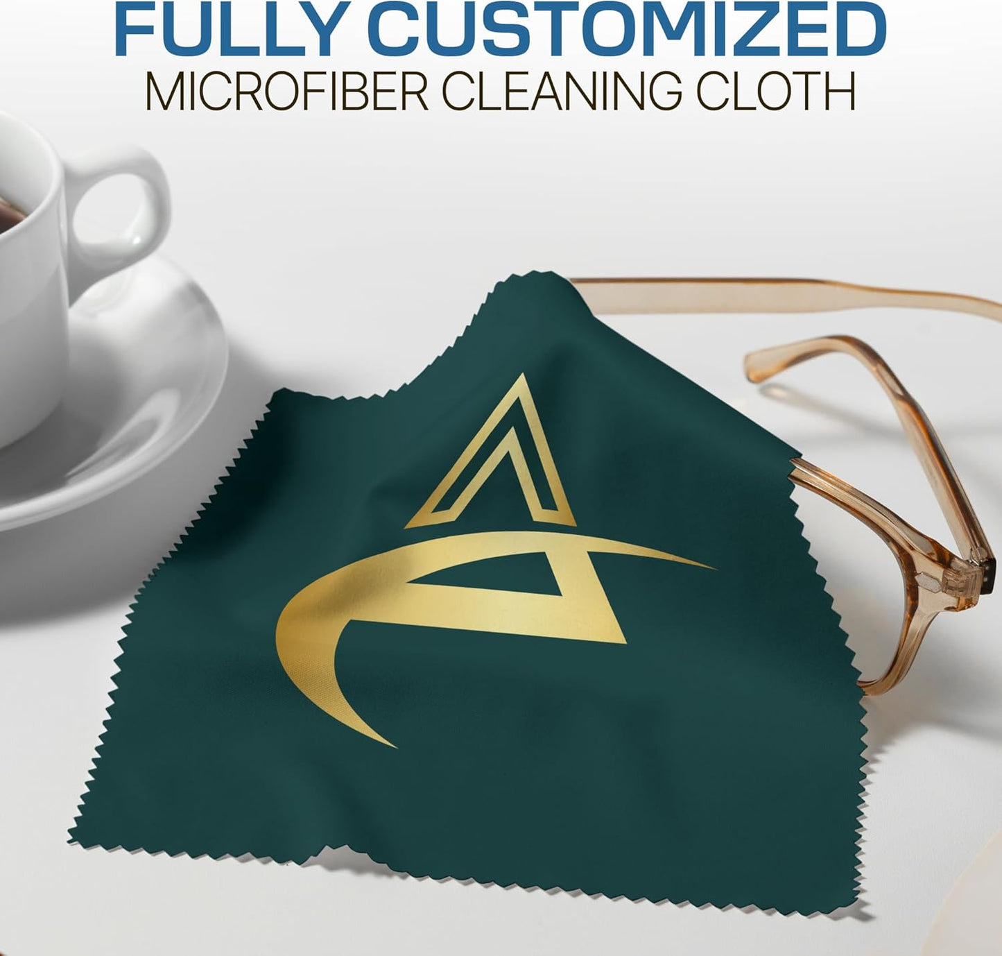 Ships Next Day, Made in USA - Customizable Microfiber Cleaning Cloth - Perfect Eyeglass Cleaner Promotional Gift - Premium Microfiber Lens Wipes - Logo or Image Printed (500 Pack) Double Sided
