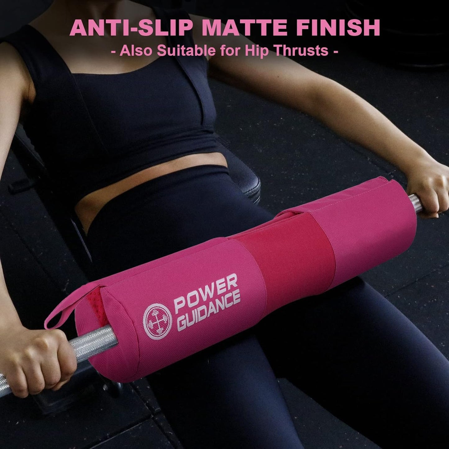 POWER GUIDANCE Barbell Squat Pad - Neck & Shoulder Protective Pad Anti-Skid Points for Squats, Lunges, Hip Thrusts, Weightlifting - Fit Standard and Olympic Bars