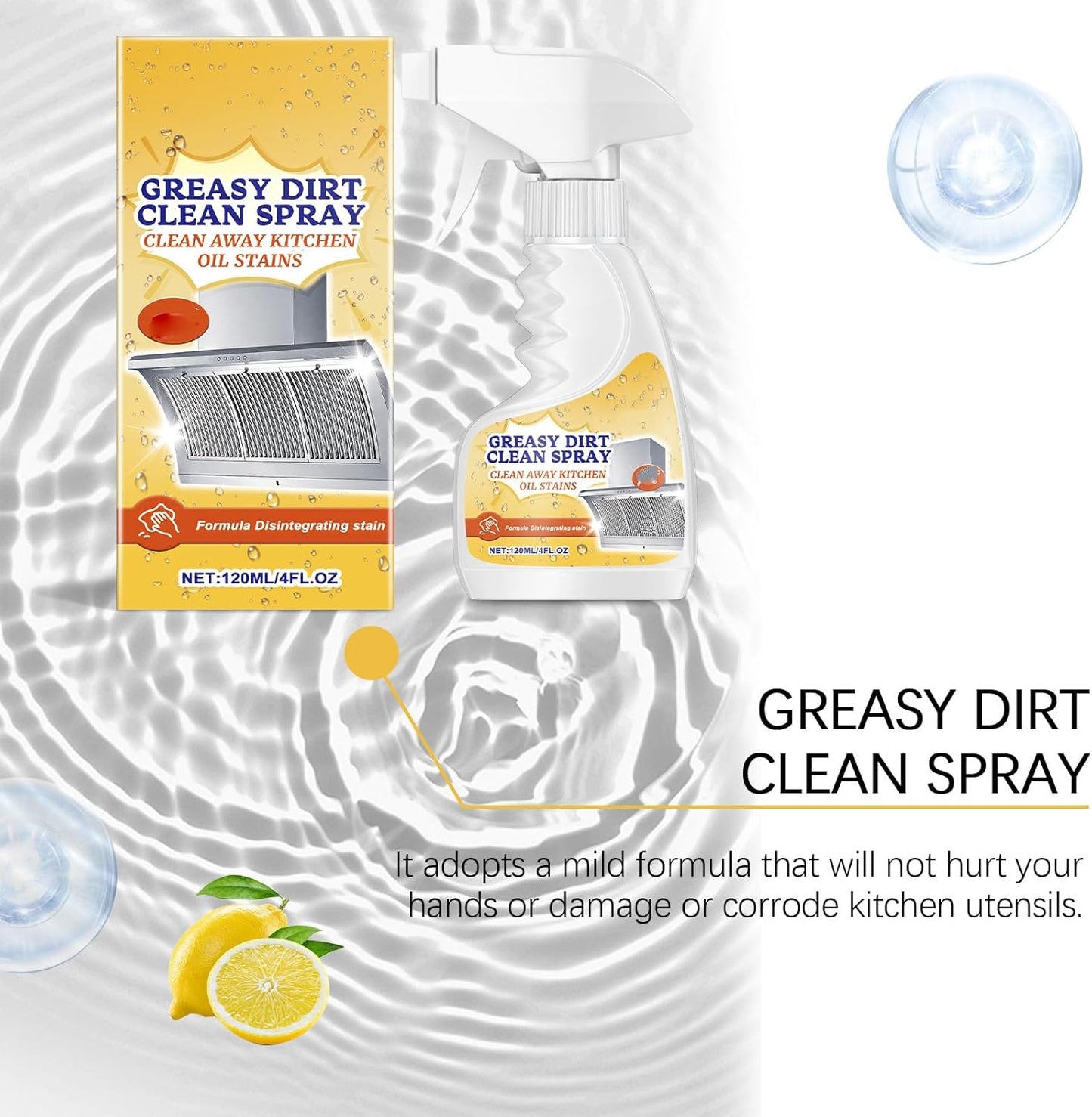 Multifunctional Powerful Kitchen Foam Cleaner, Rotateepic Foam Cleaner, Greasy Dirt Clean Spray, All-Purpose Heavy Duty Degreaser Cleaning Spray for Oven, Stove and Range Hood (1pcs)