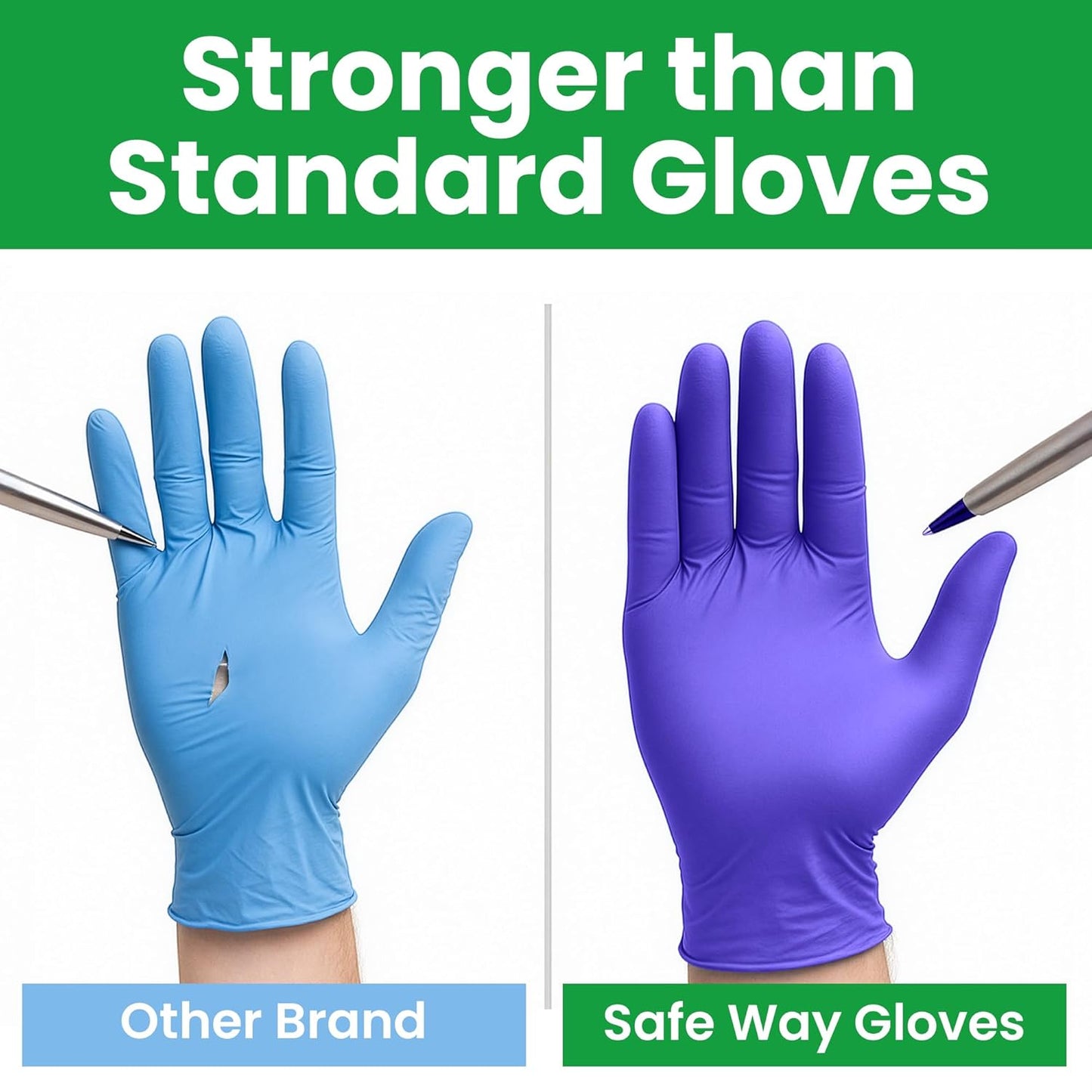 SafeWay Nitrile Disposable Gloves — Multi-Purpose Powder-Free, Non-Latex, Medical Use, and Textured Fingertips for Food Prep, Cleaning, Tattoo, Nursing, Lab, Examination, & More —(140000pcs, X-Large)
