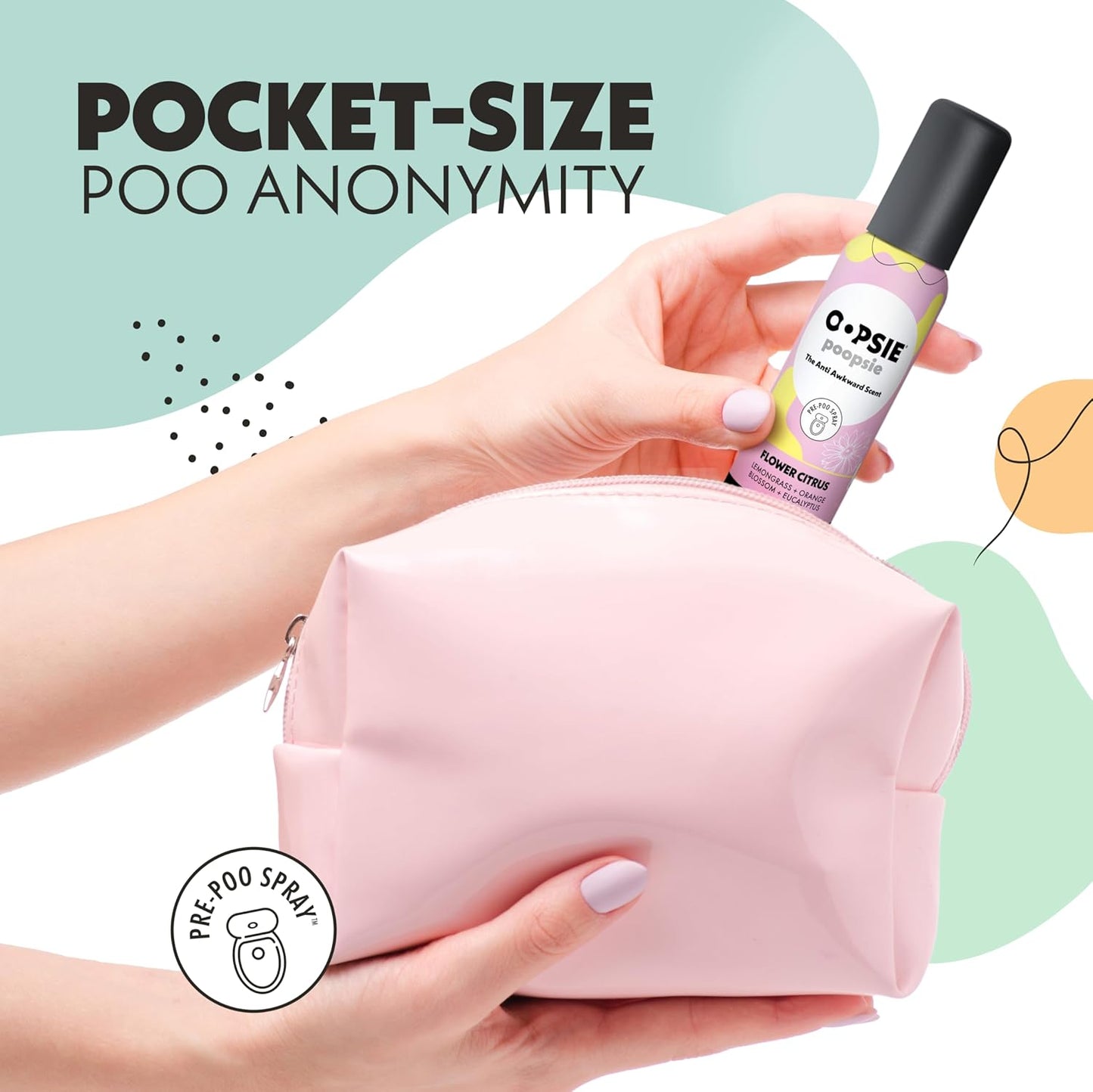 Oopsie Poopsie Toilet Spray - 4 Scents, Portable Original Odor Deodorizer Scents - Poop Spray for Toilet | Citrus, Lavender, Mint & Lemon Pre Poo Air Freshener Spray, 2oz Travel Size Bottles
