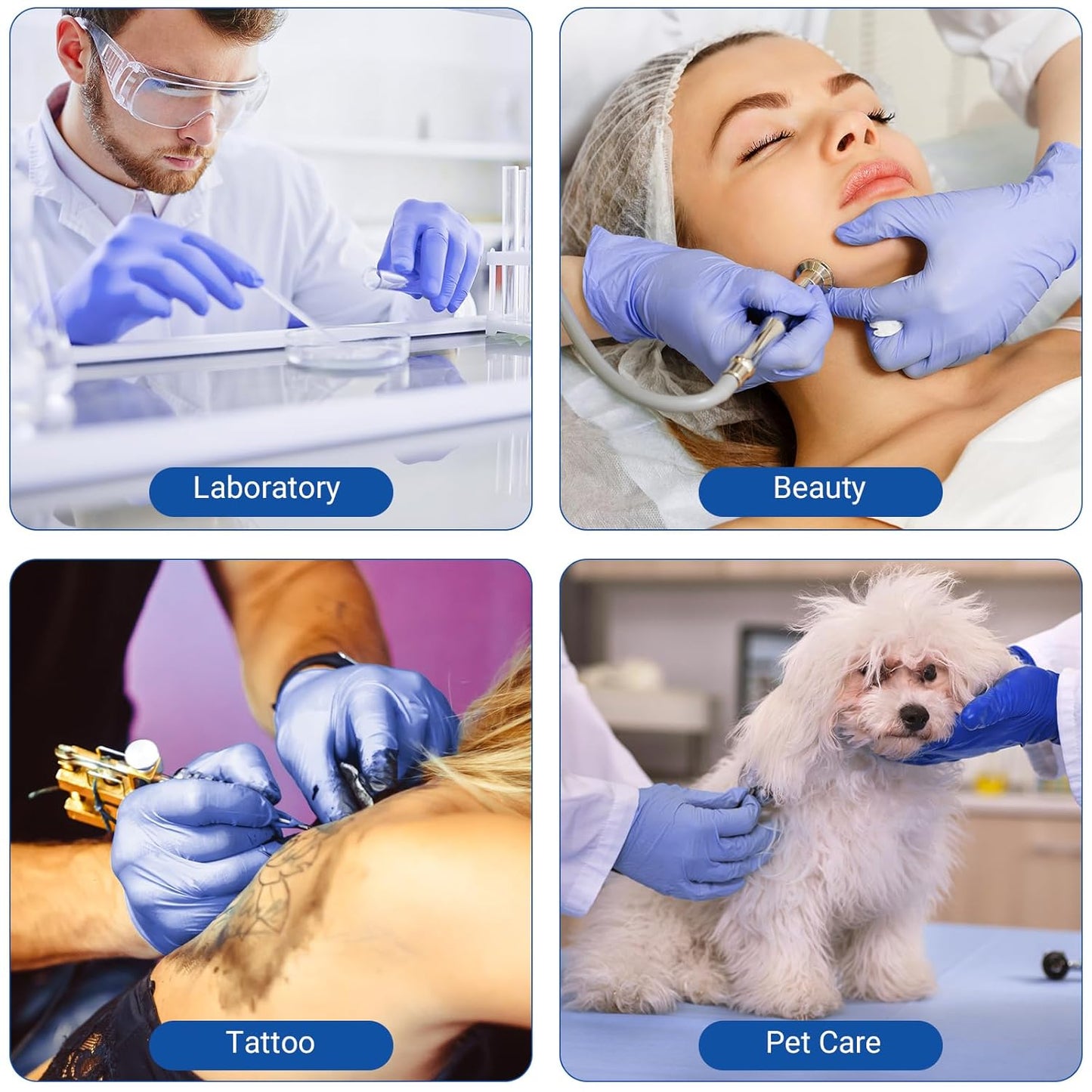 JMU Nitrile Gloves Bulk XS 4000 Count, 3.5 Mil Disposable Gloves Latex-Free, Violet Blue