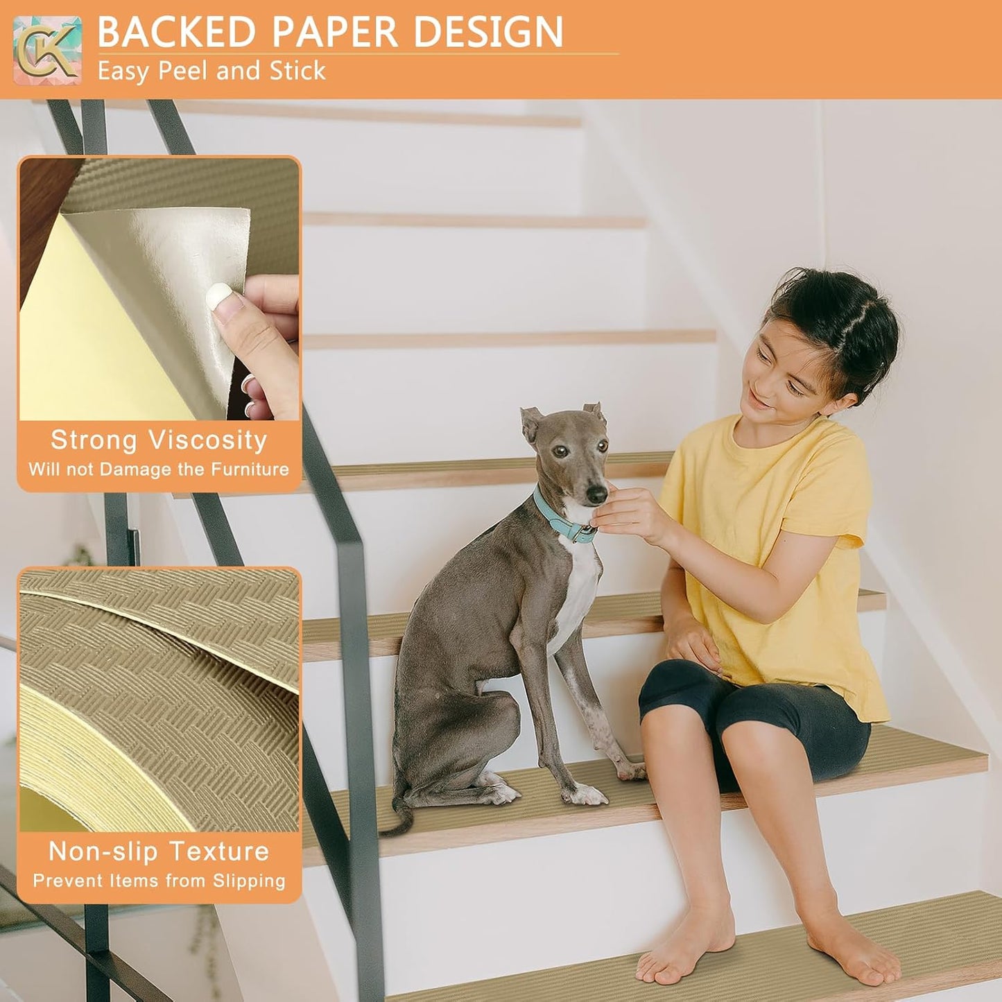 Self-Adhesive Shelf Liner Kitchen Liner, Waterproof Backed Paper Easy Peel and Stick Contact Liner Without Residue for Decor Your Desk Surface, Kitchen Countertops (Dark Khaki, 11.8 x 118.1 inches)