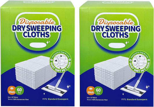 JEBBLAS Disposable Mop Cloth Dry Sweeping Pad for Floor Mop Sweeping Cloths Multi Surface Refills, 120 Pcs/Pack