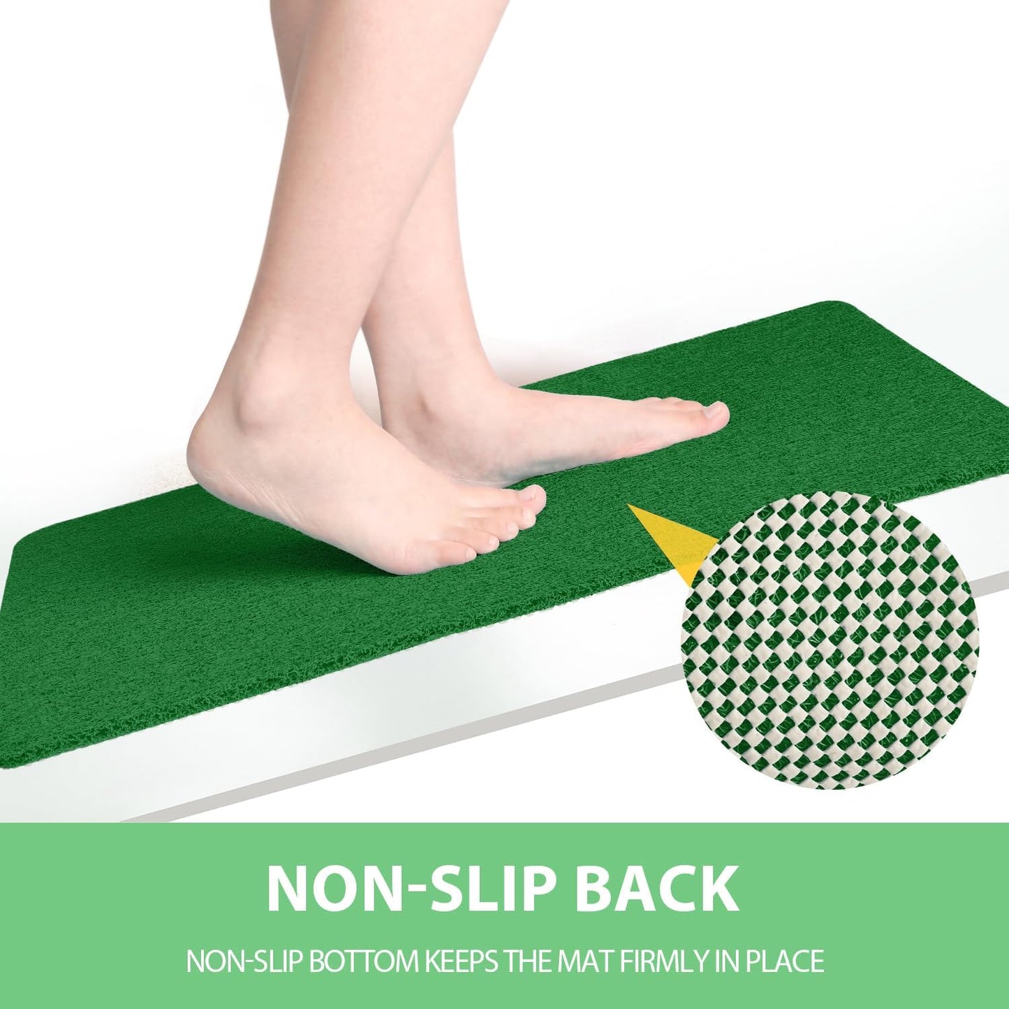 Non-Slip Bathtub Mat, Anti Slip Shower Mat, Fast Drying Bathtub Mats, Foot Scrubber Mat, Anti Slip Mat for Tub, Floor, Bathroom, Kitchen, Home, Hotel (Dark Green 40"×16")