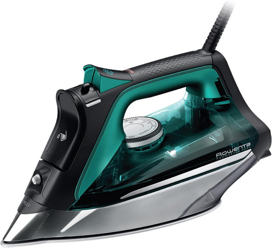 Rowenta Pro Master Stainless Steel Soleplate Steam Iron for Clothes, 210 g/min, 400 Microsteam Holes, Cotton, Wool, Poly, Silk, Linen, Nylon, 1775 Watts Iron Steamer for Clothes, Powerful Steam DW8360