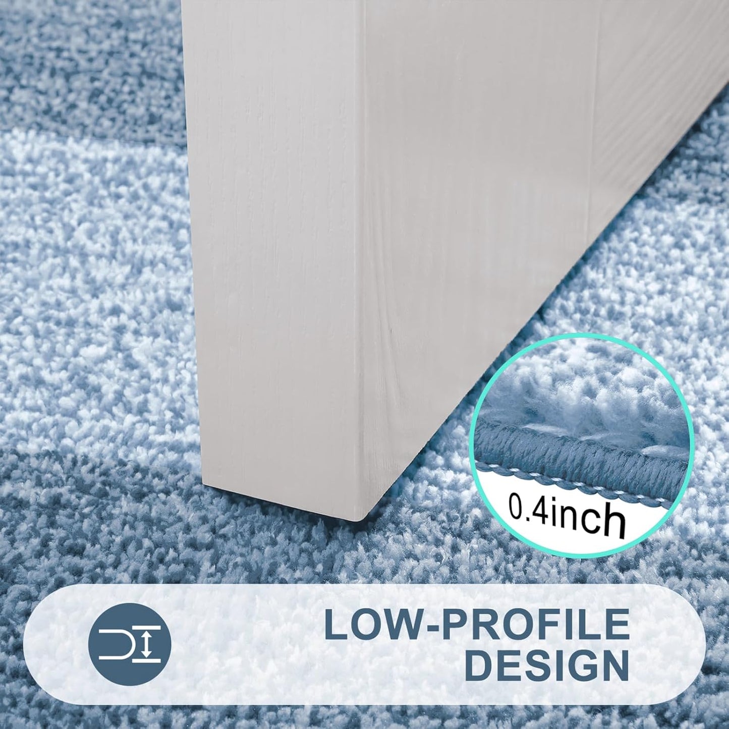 Kitinjoy Indoor Outdoor Door Mat, 36x24 Non-Slip Absorbent Dirt Trapper, Low-Profile Washable Inside Entrance Front Floor Mat, Sturdy Soft Entry Doormats for Entryway, Light Blue
