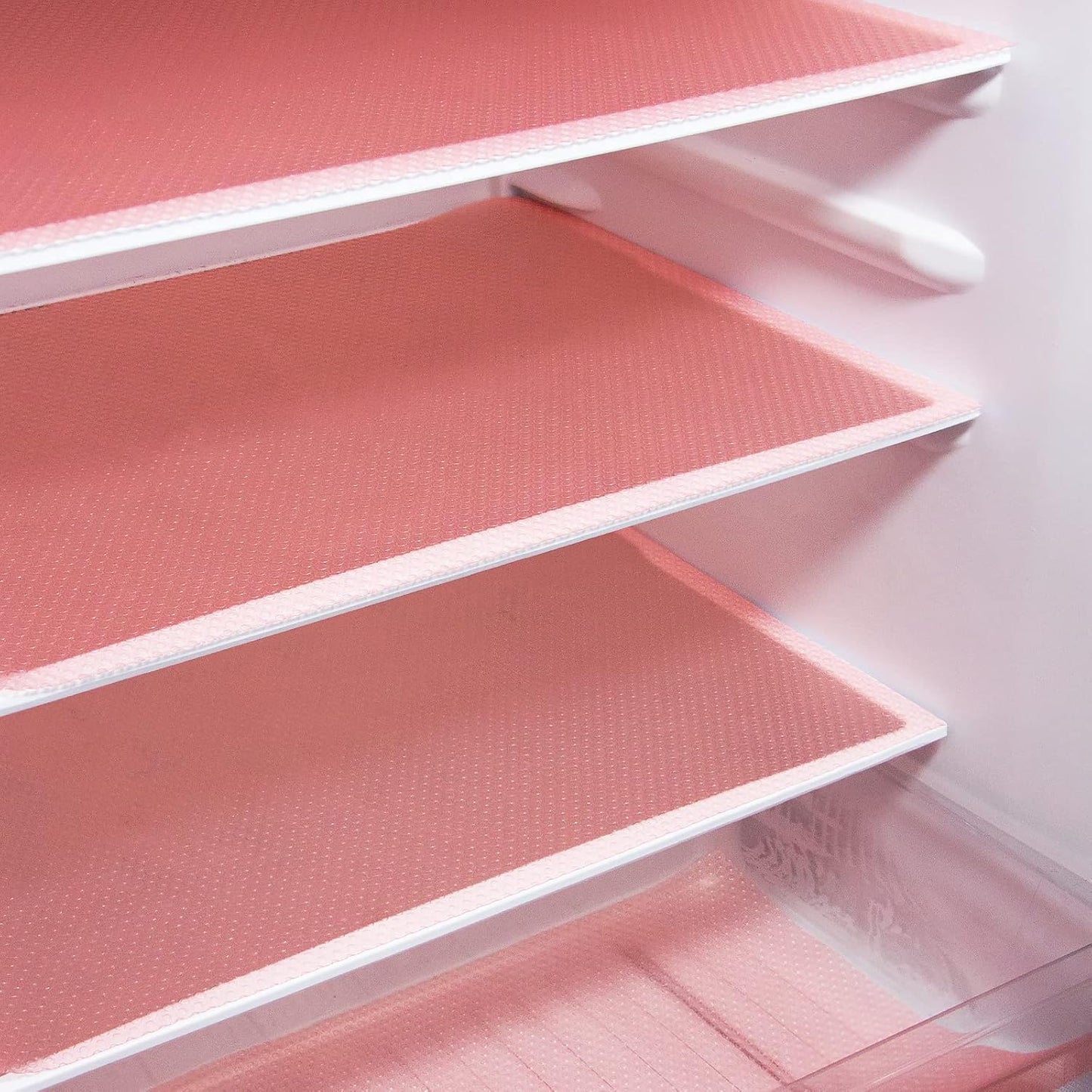 24Pcs Refrigerator Liners, Washable Fridge Liner Mats Covers Pads for Glass Shelf Cupboard Cabinet Drawer Home Kitchen Accessories Organization (Pink)