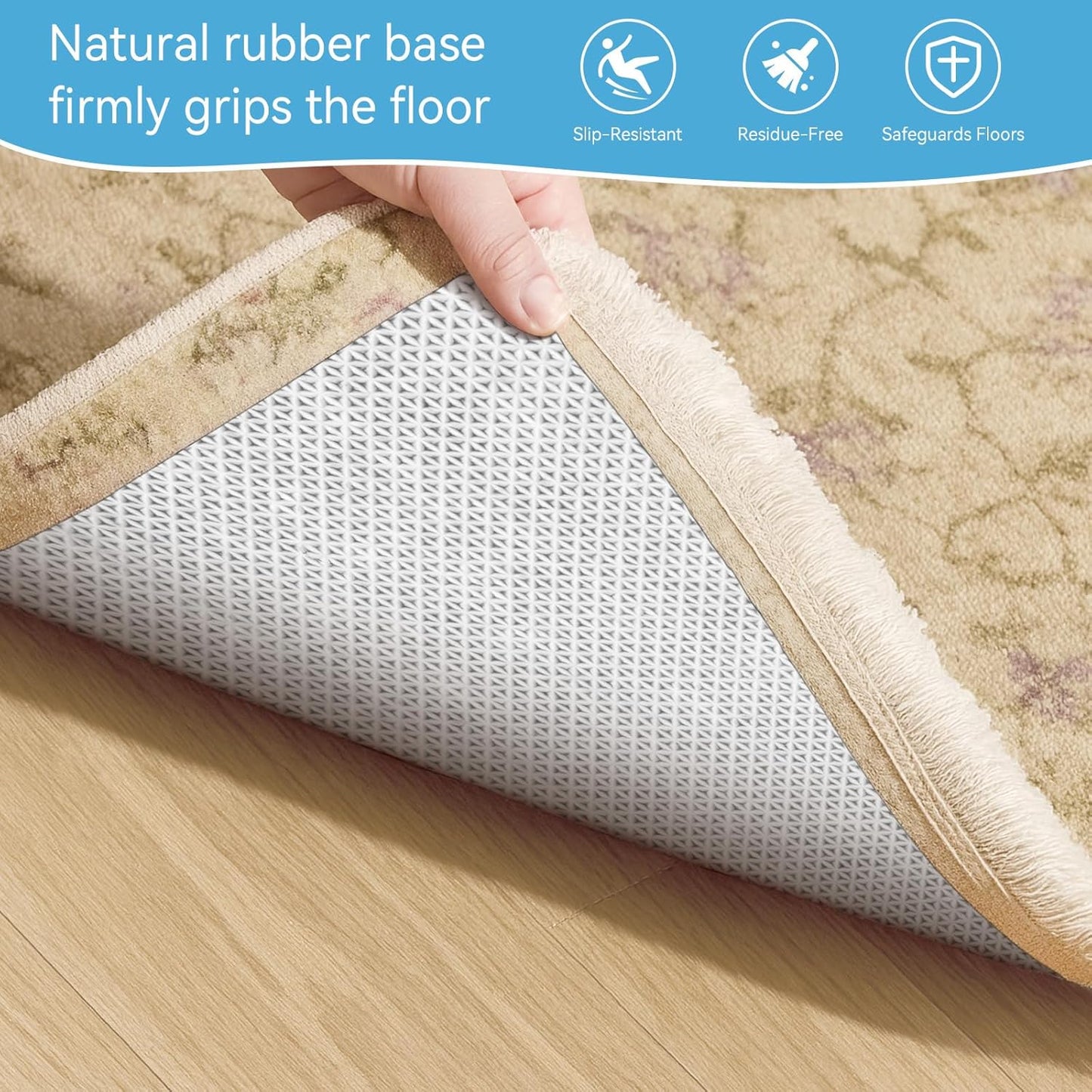 Warmstar 5x7 FT Non Slip Rug Pad,100% Waterproof Felt Rug Pad for Hardwood Floors,1/2” Thick Soft CarpetPad with Natural Rubber Backing,Secure Grip & Floor Protection