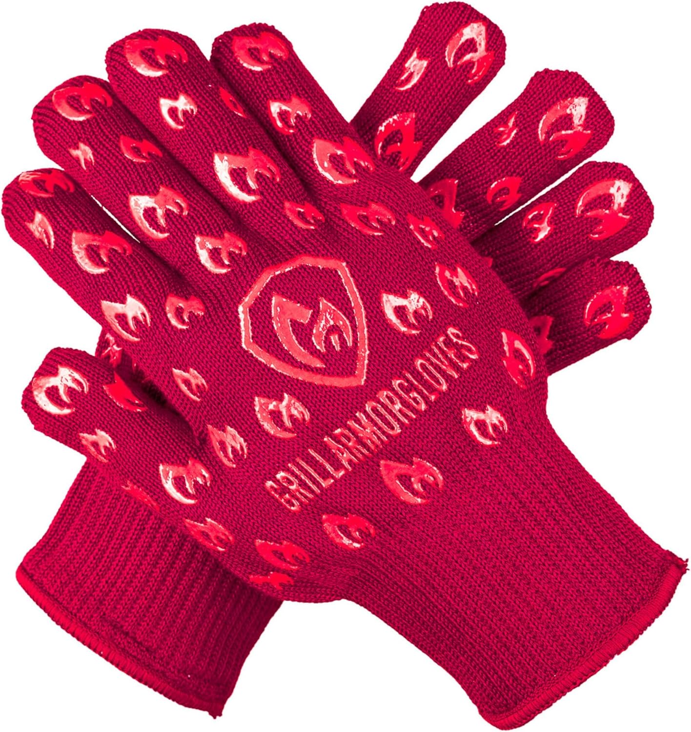 Grill Armor Oven Gloves 932°F Extreme Heat & Cut Resistant Oven Mitts with Fingers for BBQ, Cooking, Grilling, Baking – Accessory for Smoker, Cast Iron, Fire Pit, Camping, Fireplace, Griddle & More