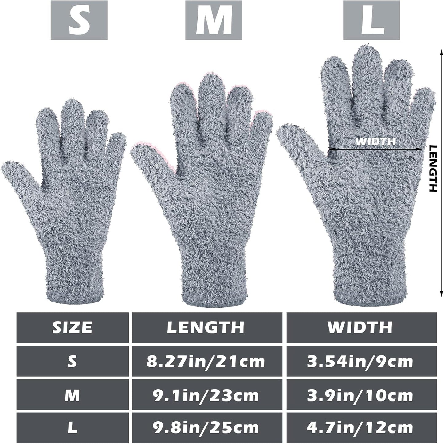 Patelai 3 Pairs Microfiber Plant Dusting Gloves Leaf Cleaning Gloves for Indoor Plants, Blinds, Furniture, House(Small,Dark Blue, Gray, Khaki)
