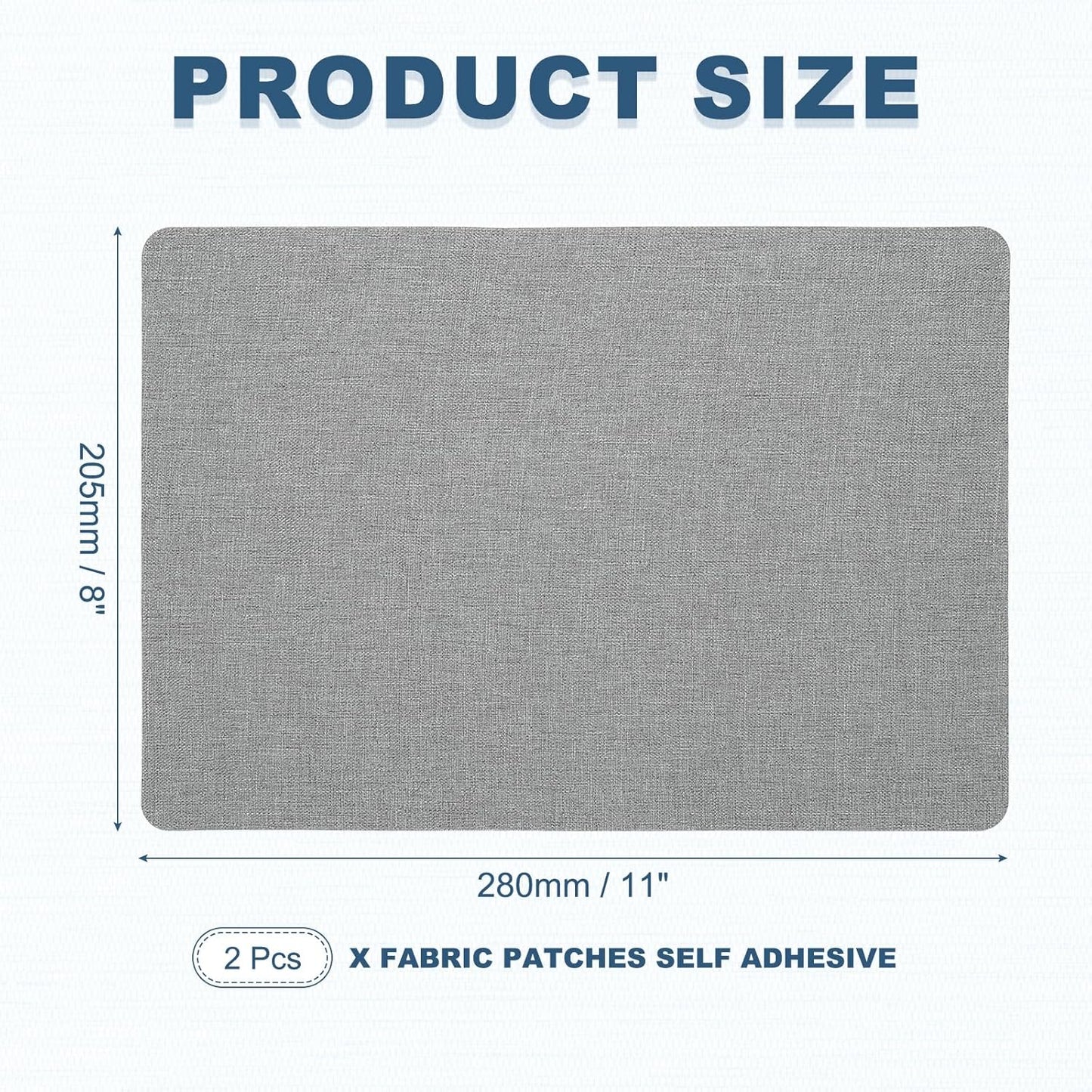 PATIKIL 8x11 Inch Linen Repair Patches, 2Pcs Self-Adhesive Fabric Patch for Sofas Tote Bags Furniture Car Seats Clothes Tents, Light Blue