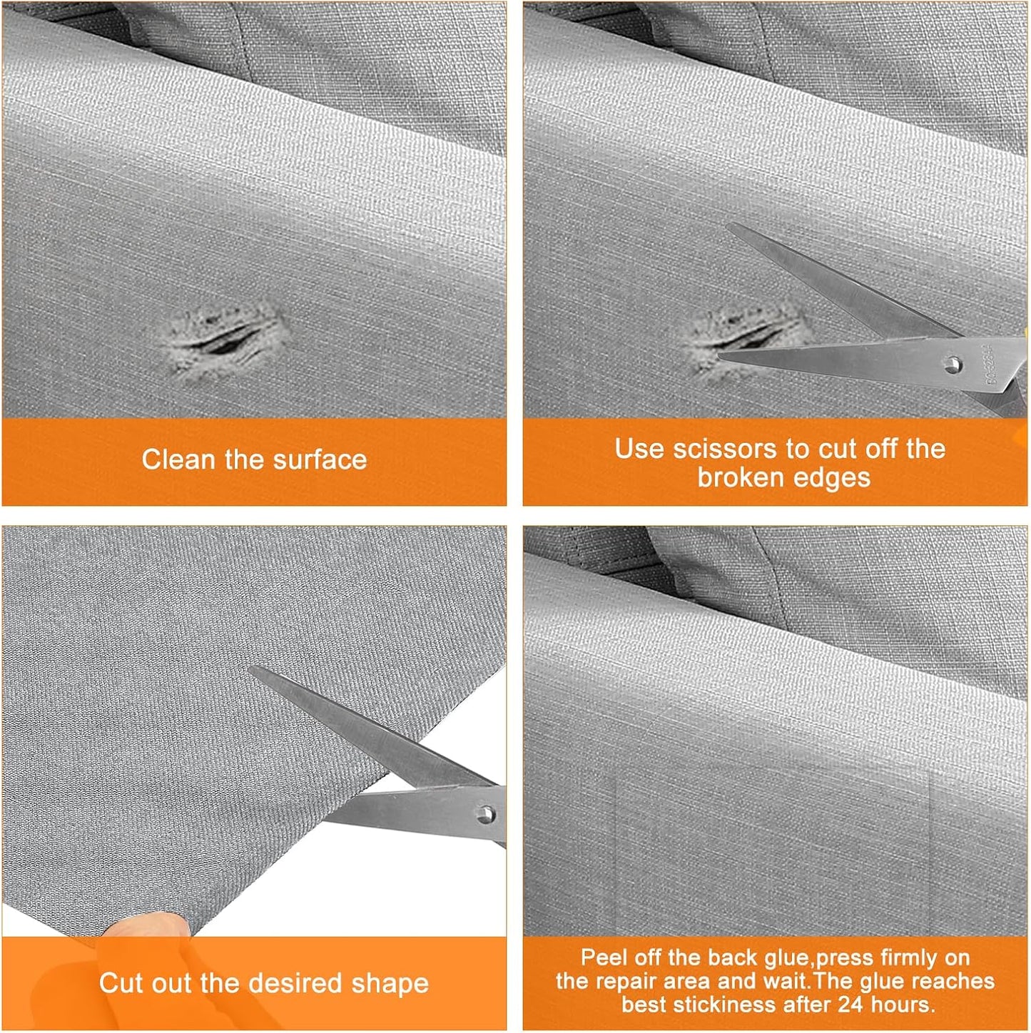 Repair Patches Repair Tape Self-Adhesive DIY Repair Patch Linen Gear Patch for Sofa, Furniture, Chair, Clothing,Tents,17x79 Inch,Light Brown