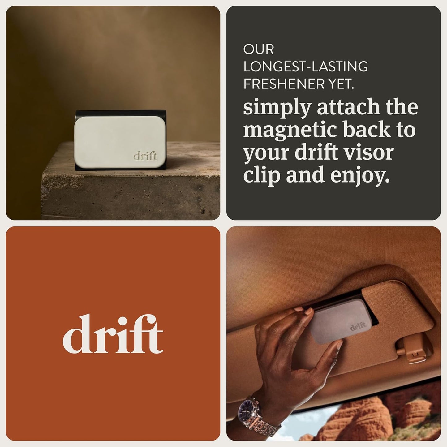 Drift Car Air Freshener - The Original Wood Air Freshener - Car Odor Eliminator - Long Lasting Scent - Metal Clip - Essential Oils - Clean Ingredients - Pine Scent 3 Pack Refill - NO CLIP INCLUDED