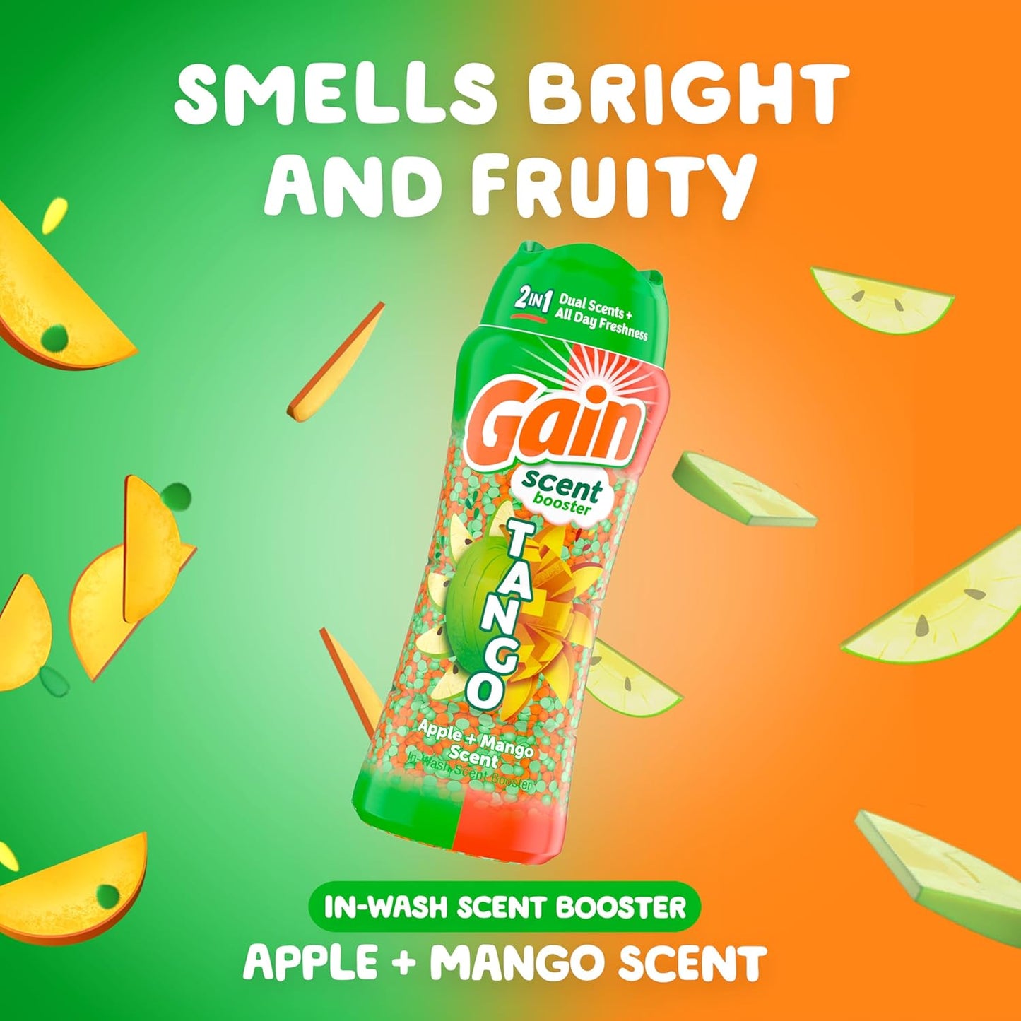 Gain Tango 2-in-1 Laundry Scent Booster Beads, Apple and Mango Scent, 10.7 OZ, Laundry Beads with Dual Scents Plus All Day Freshness