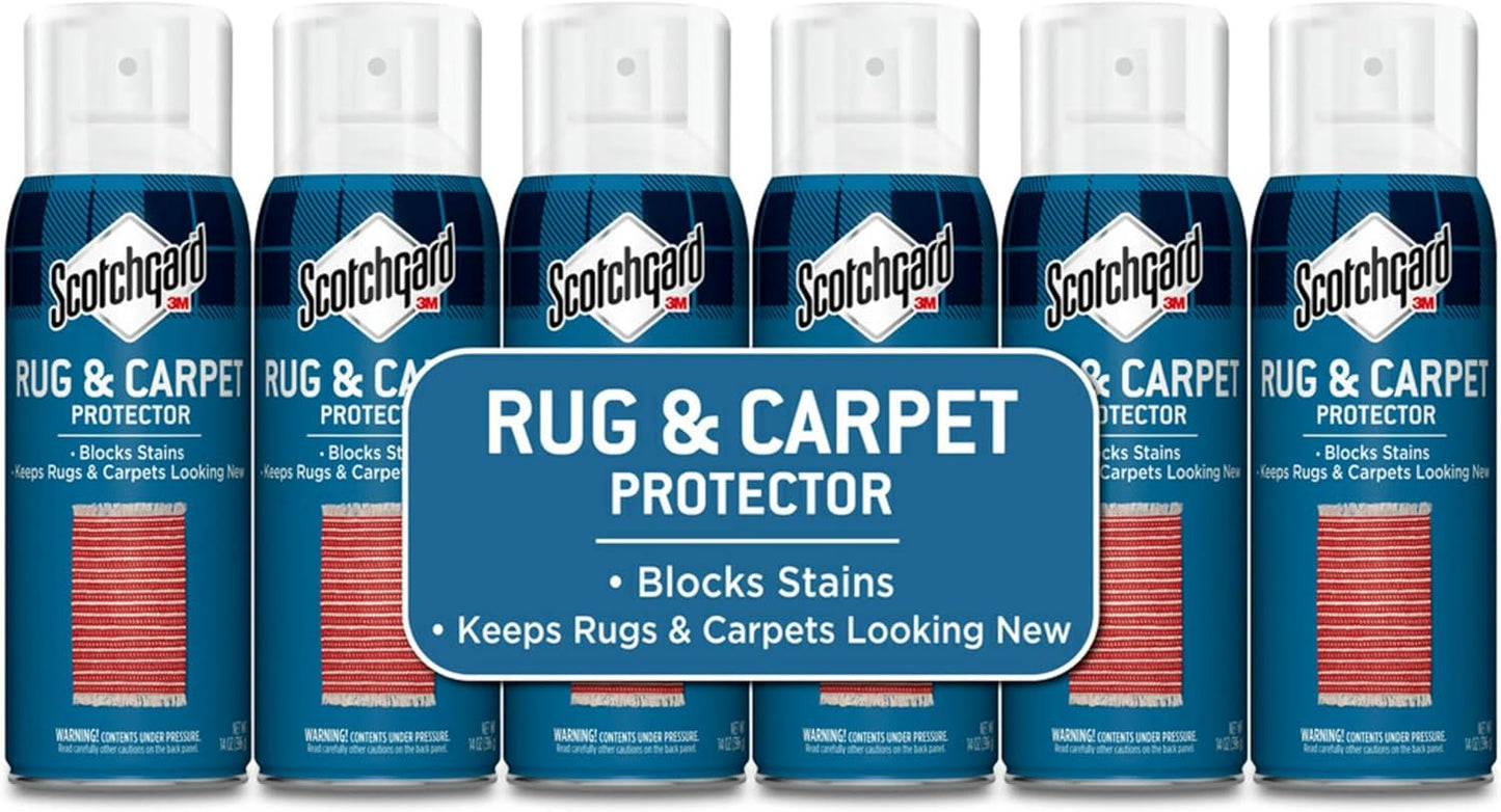 Scotchgard Rug & Carpet Protector, Carpet & Rug Protector Blocks Stains During Spring and Summer Gatherings, Fabric Protector Makes Cleanup of Stains from Muddy Footprints Easier, 14 oz(Pack of 6)