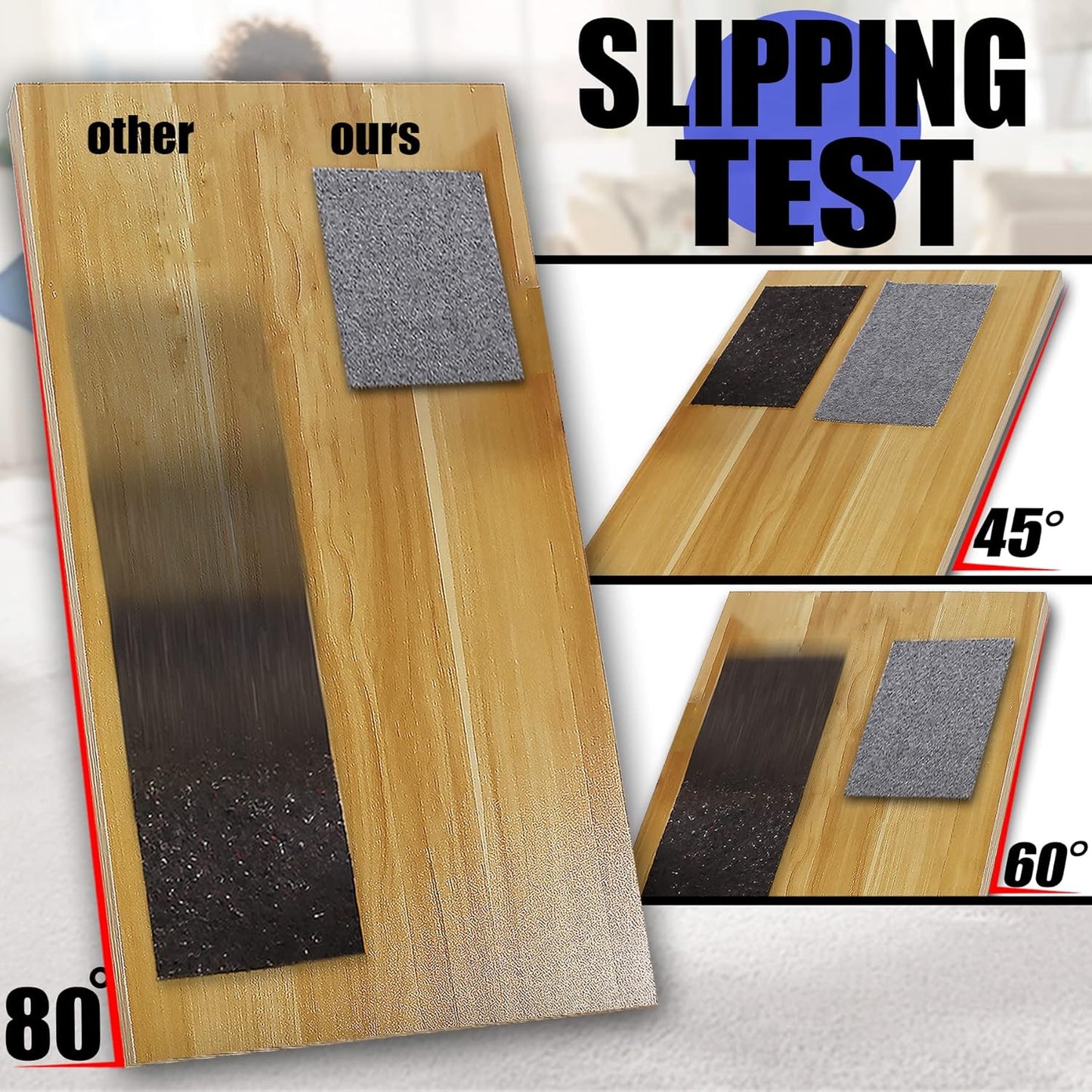 Non Slip Rug Pad Grippers - 7x10, 1/4" Thick, Felt + Rubber Double Layers Area Carpet Mat Tap, Provides Protection and Cushioning for Hardwood or Tile Floors