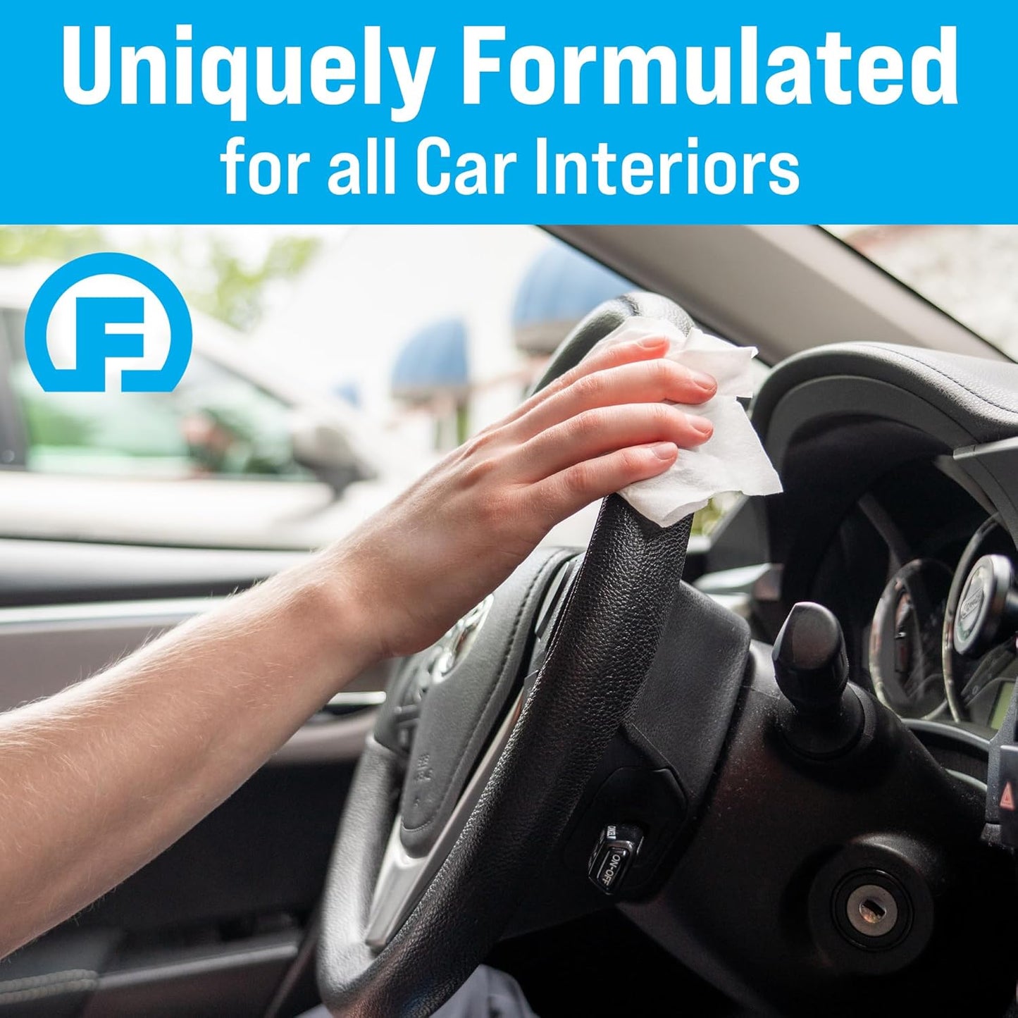 Fortress Car Interior Wipes (25 ct, Pack of 63) for Car Interior Cleaning, Dashboard, Seats, Detailing, and Steering Wheel [Travel Size] Skin-Safe Car Interior Cleaner Supplies