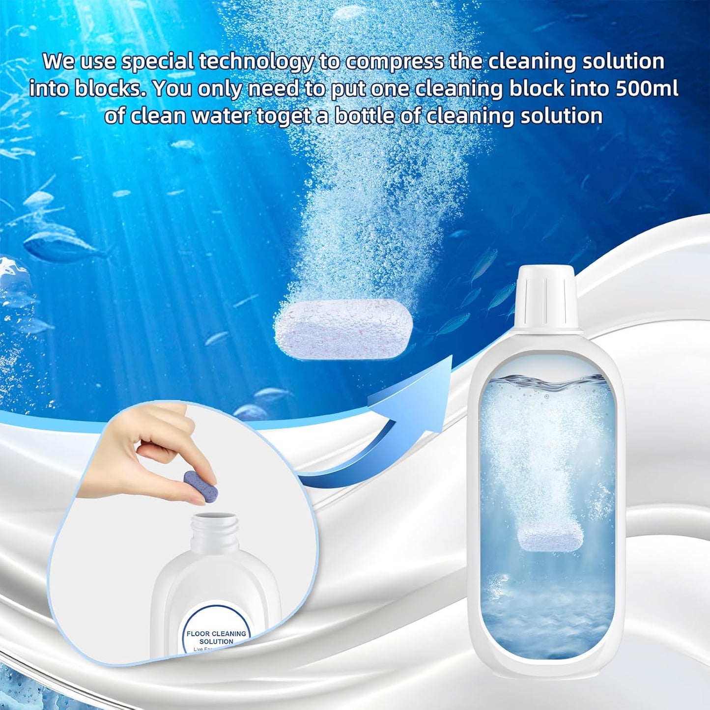 10 Bottles Compatible with Tineco Cleaning Solution Pet 500ml Per Bottle Lavender Scents and Orange Scents Floor Cleaner Compatible with All Robot Vacuums with Mopping and Cordless Wet/Dry Vacuum
