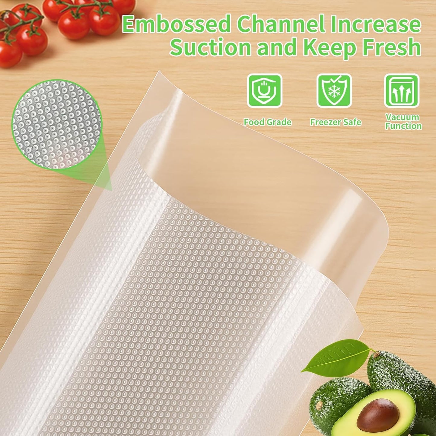 MakMeFre 300 Bags 100 of Each Size Gallon 11"x16" and Quart 8"x12" and Pint 6"x10" BPA Free Sous Vide Seal a Meal Commercial Grade Vacuum Seal PreCut Combo Pack Bag