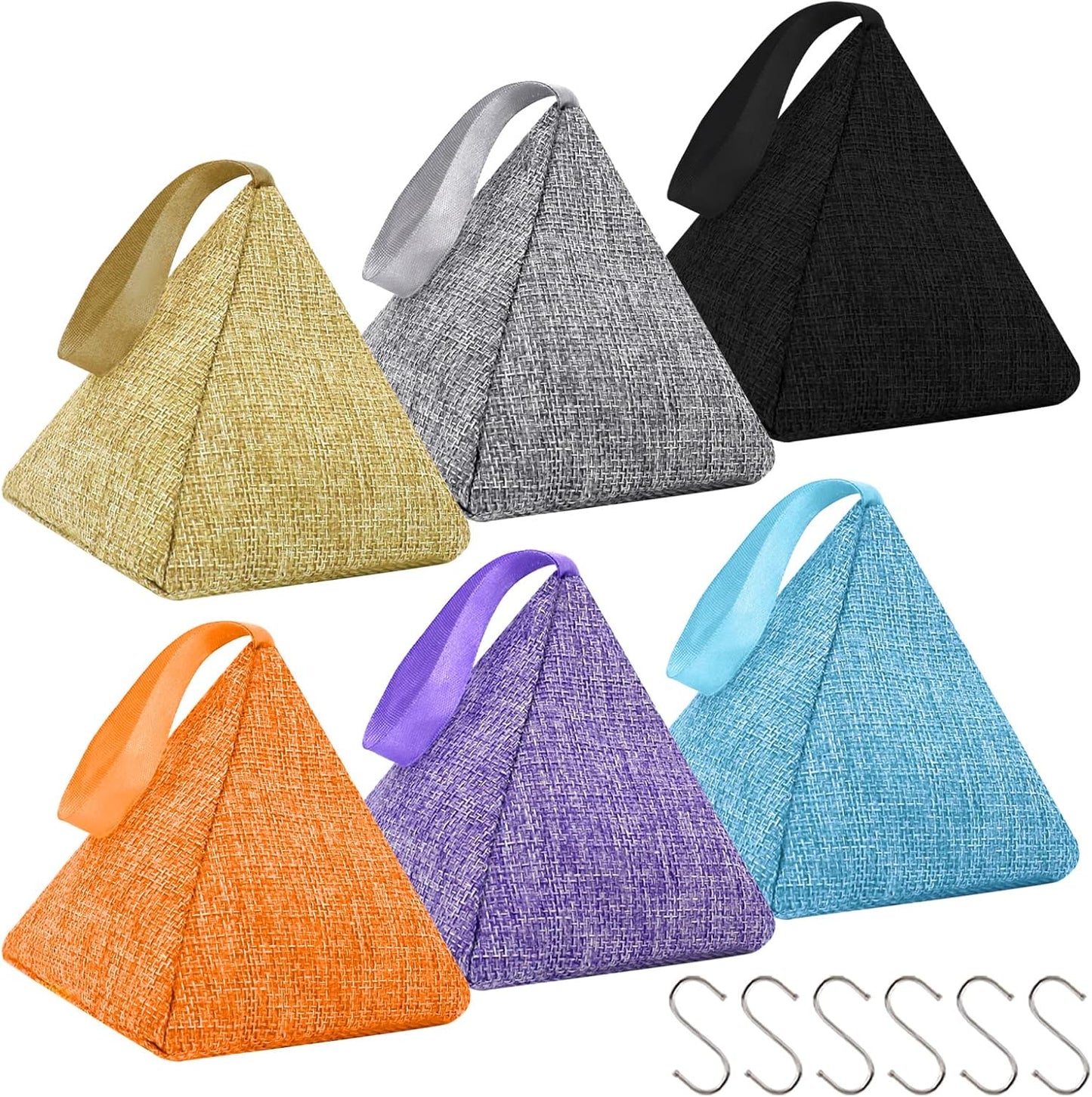 Charcoal Air Purifying Bags 6 Pack×200g Bamboo Charcoal Bags Odor Absorber, for Car Air Fresheners, Odor Eliminator for Home，Shoe Deodorizer - Colorful-Activated Charcoal Odor Absorbers