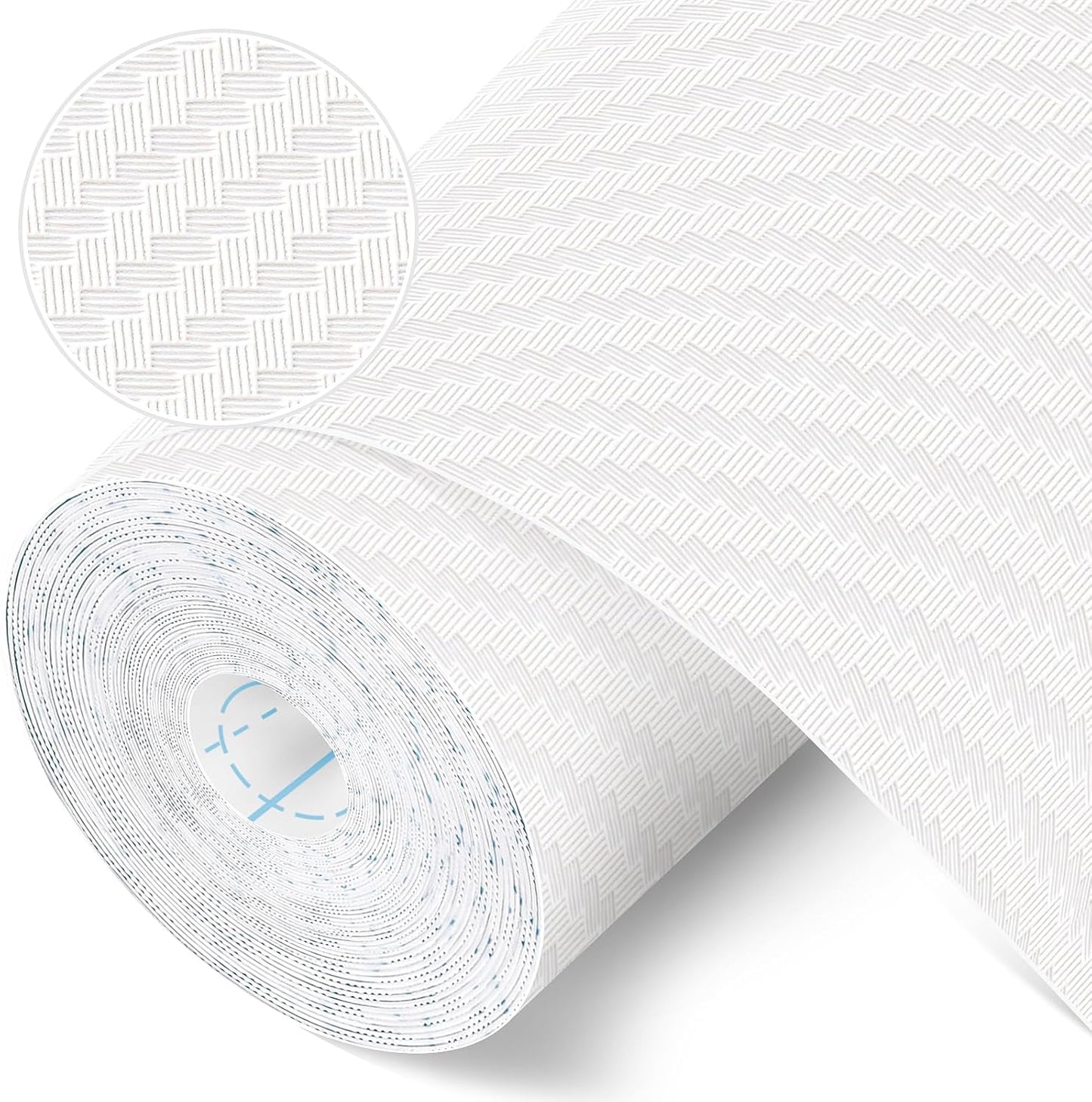 Self-Adhesive Shelf Liner Kitchen Liner, Waterproof Backed Paper Easy Peel and Stick Contact Liner Without Residue for Decor Your Desk Surface, Kitchen Countertops (White, 17.5 x 236.2 inches)
