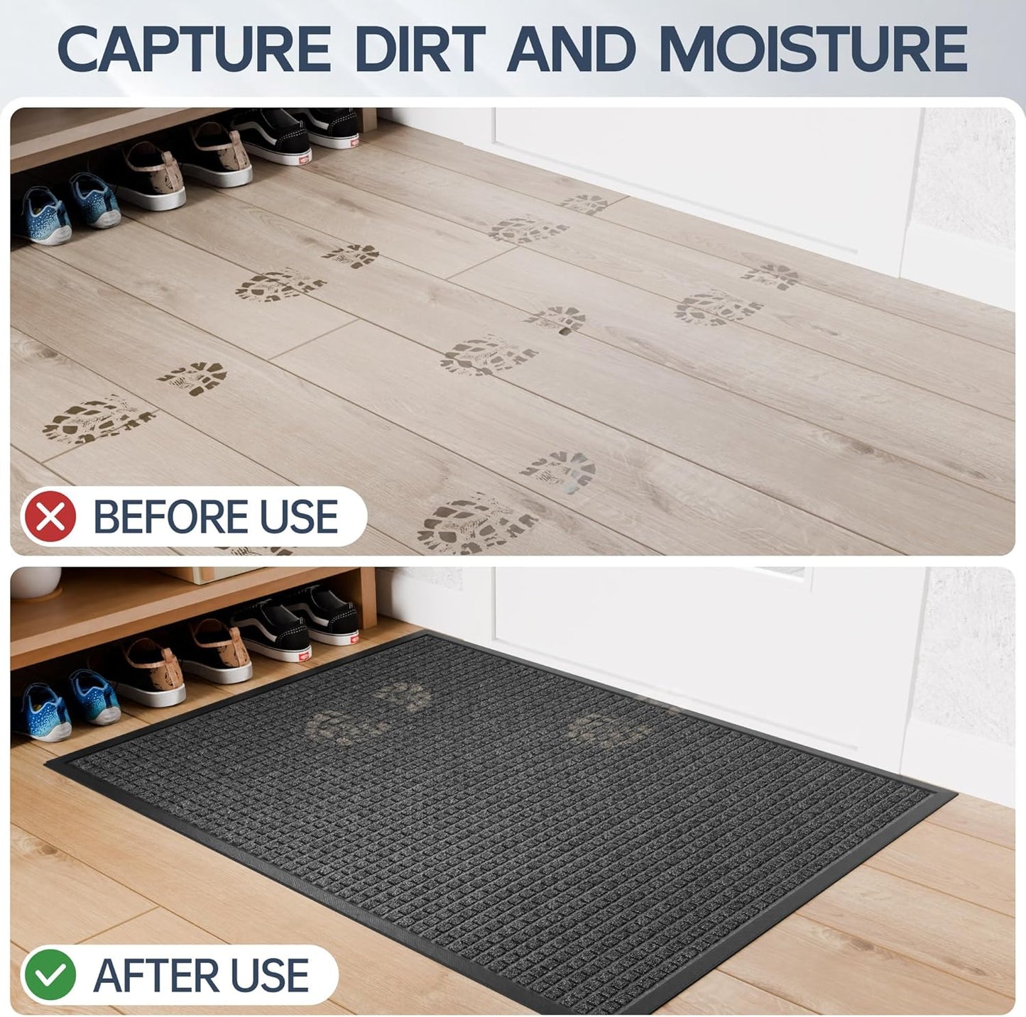 Amyracel Welcome Mat Indoor Door Mat, 36"x60" All Season Weather Outside Door Mat, Heavy Duty Outdoor Mats for Entry Floor, Stain and Fade Resistant, Low Pile Entry Mats for Inside Floor