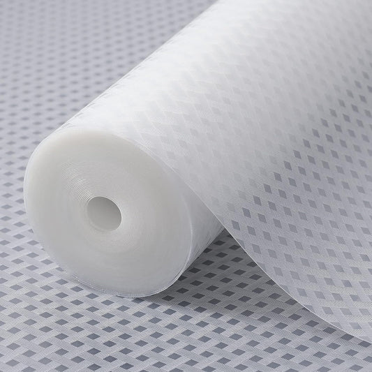 Shelf Liners for Kitchen Cabinets Refrigerator Liners Waterproof & Oil-Proof Kitchen Cupboard Liner Non-Slip Drawer Mats EVA Material Non Adhesive Fridge Liner for Shelves Clear 35.4 x 236.2 Inches