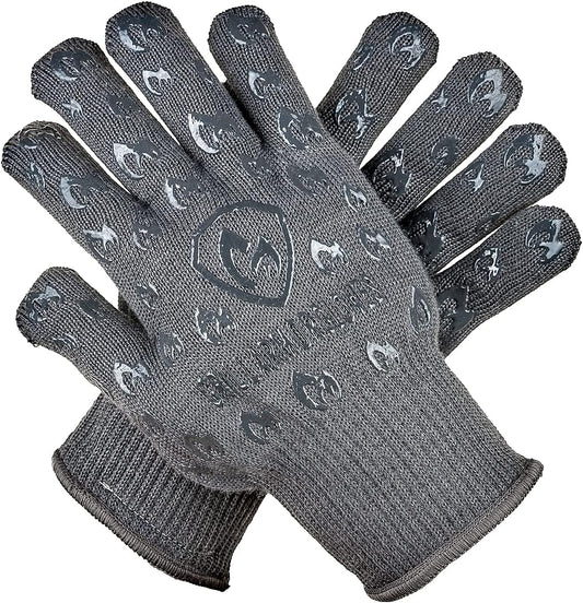 Grill Armor Oven Gloves 932°F Extreme Heat & Cut Resistant Oven Mitts with Fingers for BBQ, Cooking, Grilling, Baking – Accessory for Smoker, Cast Iron, Fire Pit, Camping, Fireplace, Griddle & More