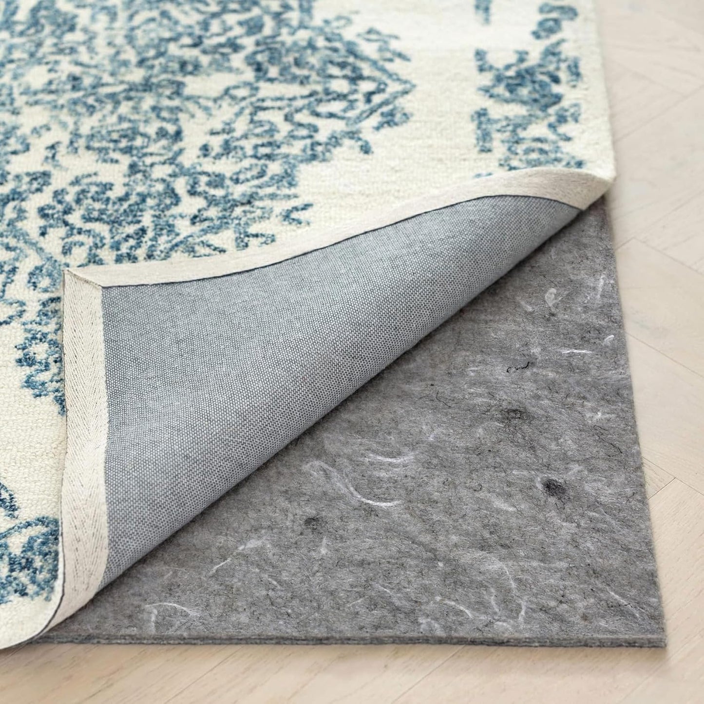 RUGPADUSA - Dual Surface - 6' Round - 1/8" Thick - Felt + Rubber - Non-Slip Backing Rug Pad - Adds Low-Profile Comfort and Protection