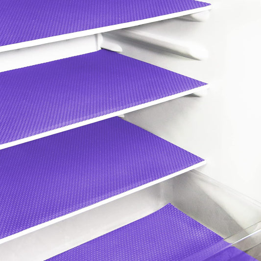 24Pcs Refrigerator Liners, Washable Fridge Liner Mats Covers Pads for Glass Shelf Cupboard Cabinet Drawer Home Kitchen Accessories Organization (Purple)