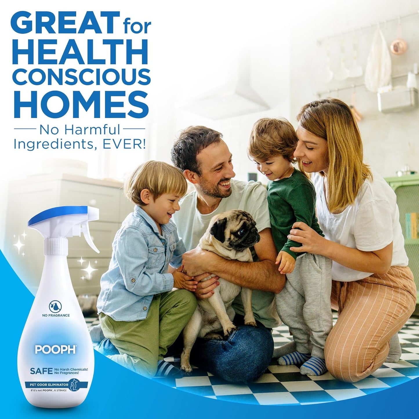 Pooph Pet Odor Eliminator, 32oz Spray, 2-Pack - Dismantles Odors on a Molecular Basis, Dogs, Cats, Freshener, Eliminator, Urine, Poop, Pee, Deodorizer, Natures, Puppy, Fresh, Clean, Furniture, Potty