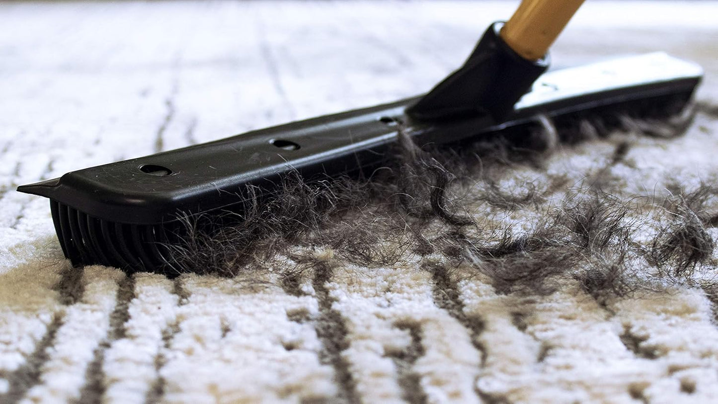 FURemover Pet Hair Rubber Broom 2-Piece Set containing Original and PRO Furemover Brooms for Carpet, Tile and Hardwood