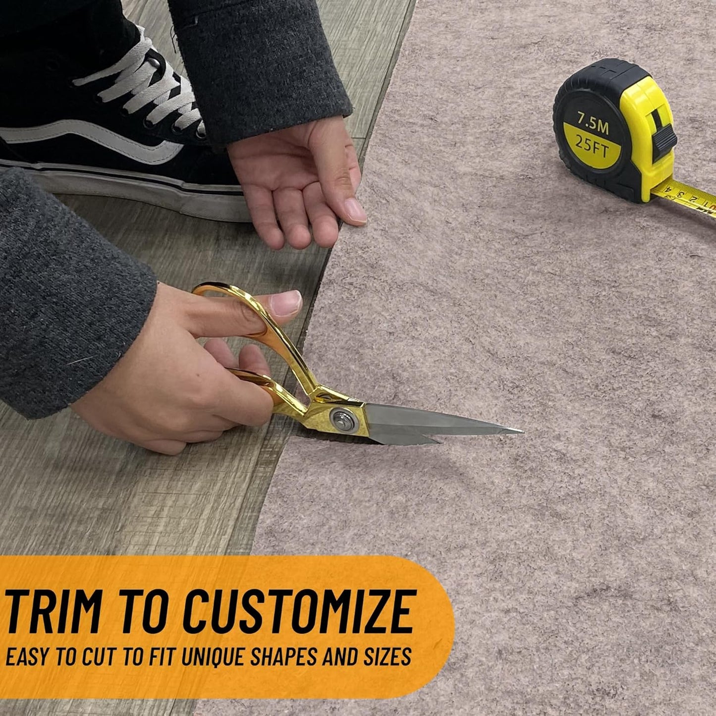 Ottomanson 3' x 4' Non-Slip Rug Pad Gripper 1/4 Inch Thick Dual Surface Felt + Rubber Gripper - Safe for All Floors, Brown