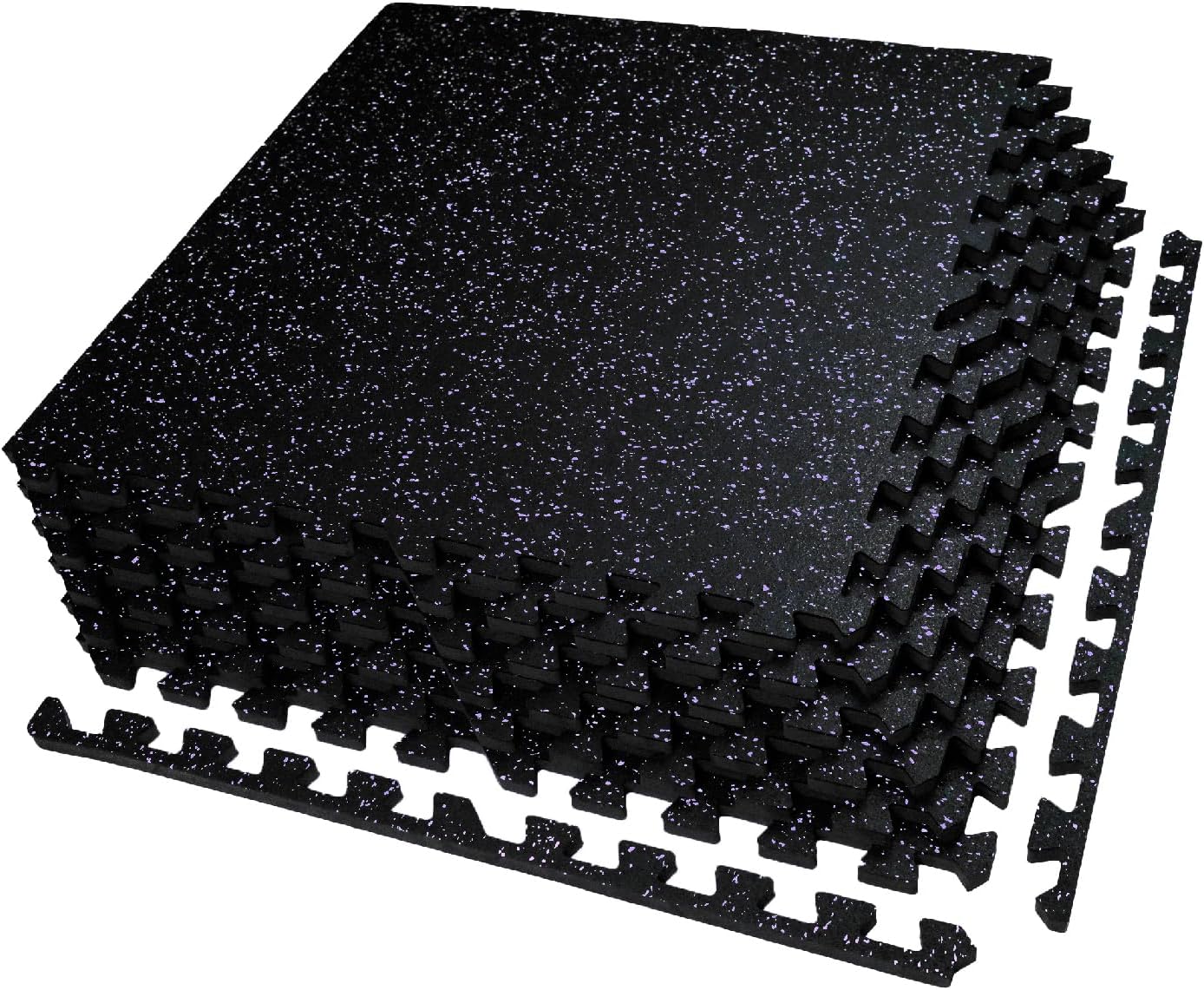 AIRHOP 0.56in Thick 24 Sq Ft Exercise Equipment Mats, 6 Tiles Upgraded Rubber Top with High Density EVA Foam, Large Interlocking Puzzle Gym Flooring for Home Gym, Heavy Weight Workout, 24 x 24in